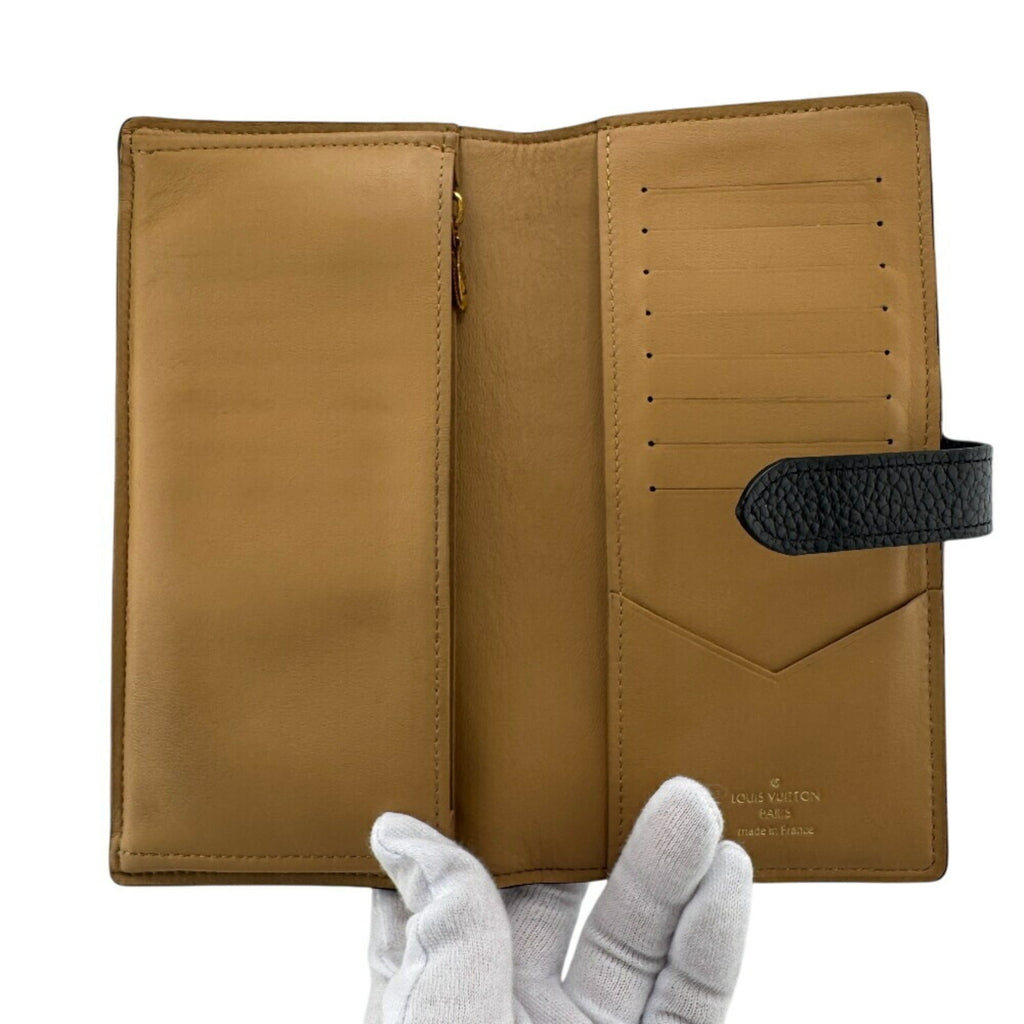 Louis Vuitton Black Leather Long Wallet (Bi-Fold) (Pre-Owned)