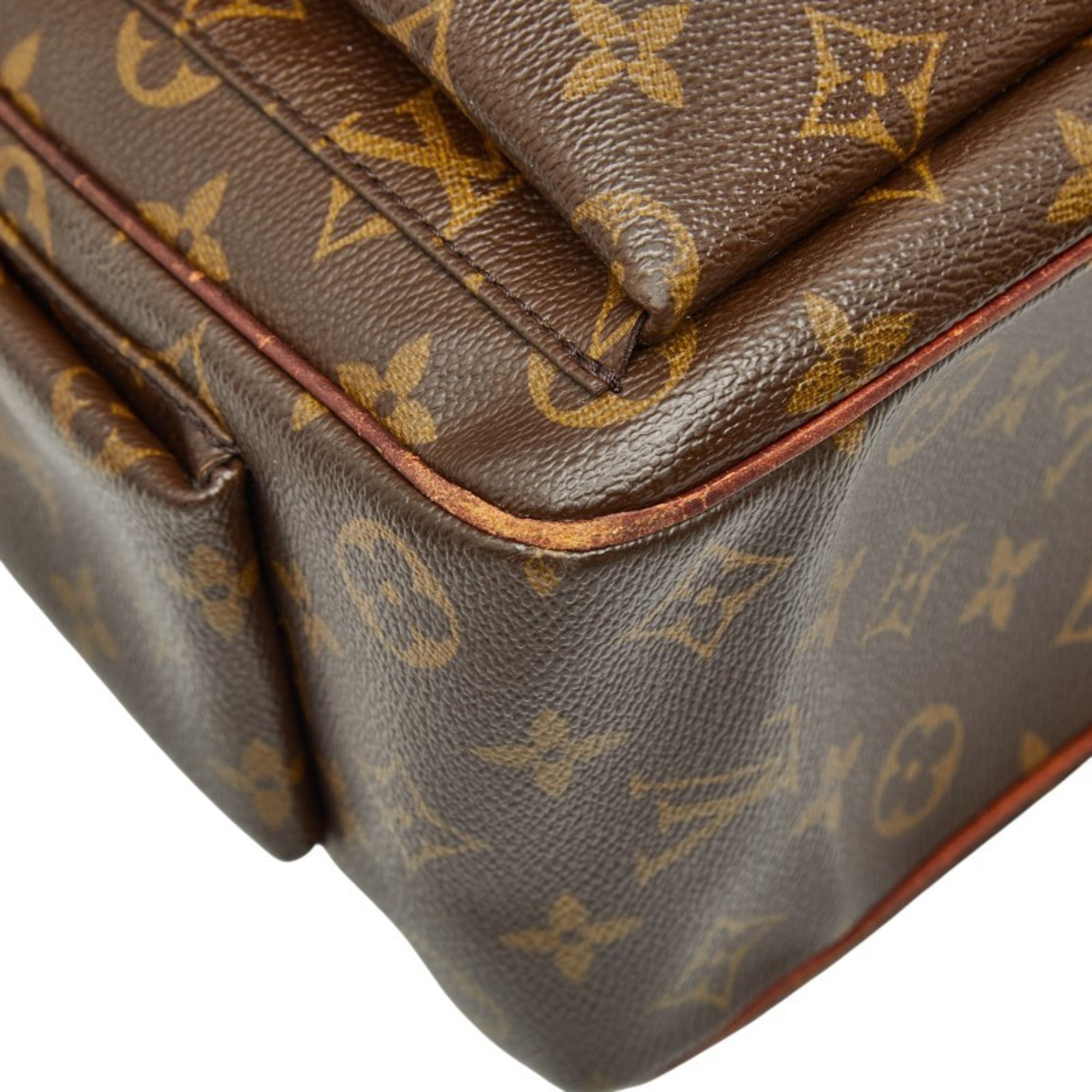 Louis Vuitton Brown Pvc Leather Handbag Tote Bag (Pre-Owned)