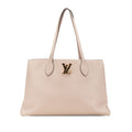 Louis Vuitton Beige Grayish Leather Shoulder Bag Tote Bag (Pre-Owned)