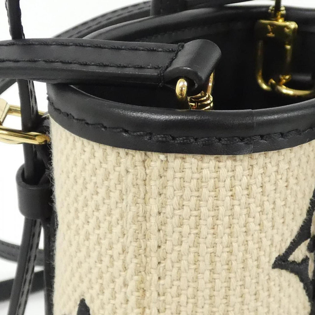 Louis Vuitton Monogram Beige Black Cotton Canvas Handbag (Pre-Owned)