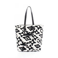 Louis Vuitton Black White Canvas Leather Tote Bag (Pre-Owned)