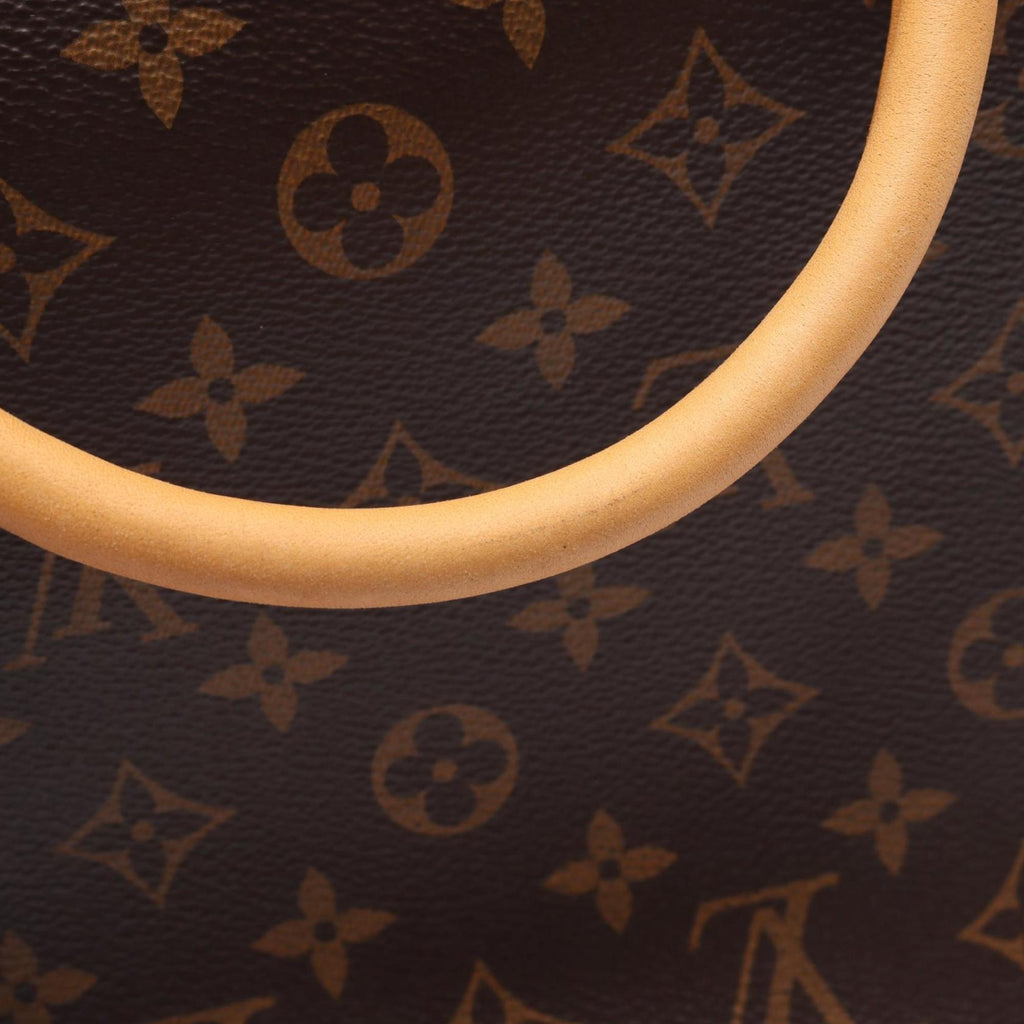 Louis Vuitton Brown Red Color Coated Canvas Leather Handbag (Pre-Owned)
