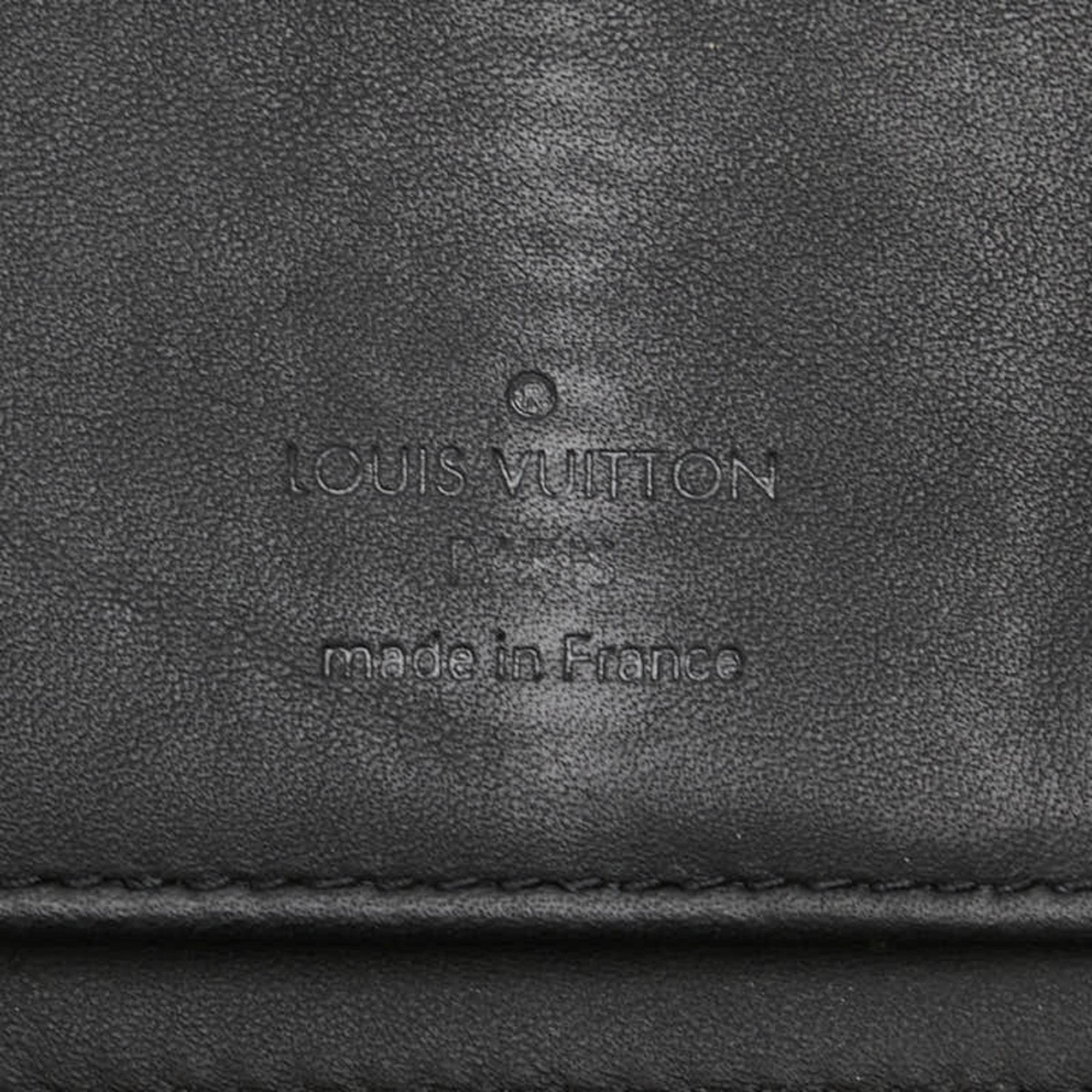 Louis Vuitton Black Noir Leather Long Wallet (Bi-Fold) (Pre-Owned)