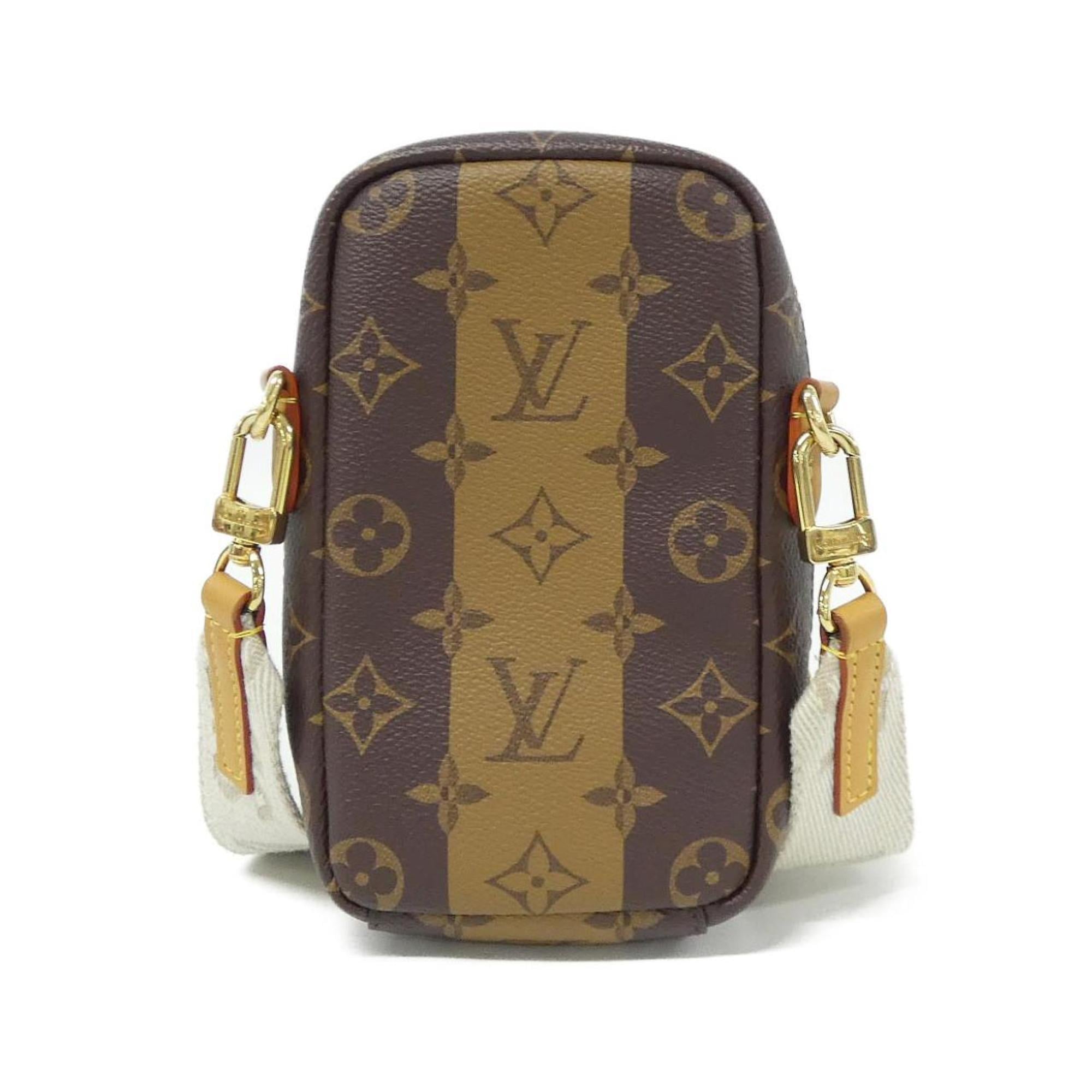 Louis Vuitton Marron Coated Canvas Handbag Pouch Shoulder Bag (Pre-Owned)