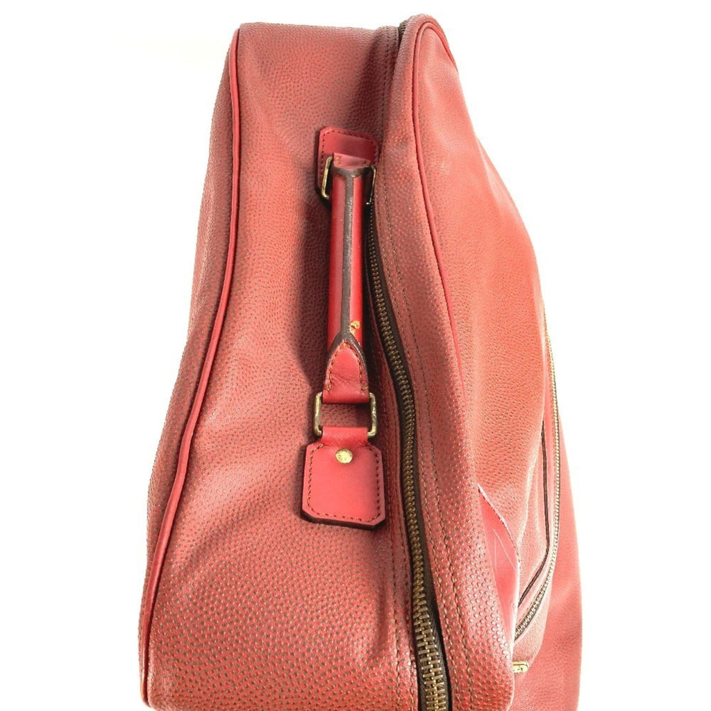 Louis Vuitton Red Color Leather Boston Bag Handbag Shoulder Bag (Pre-Owned)