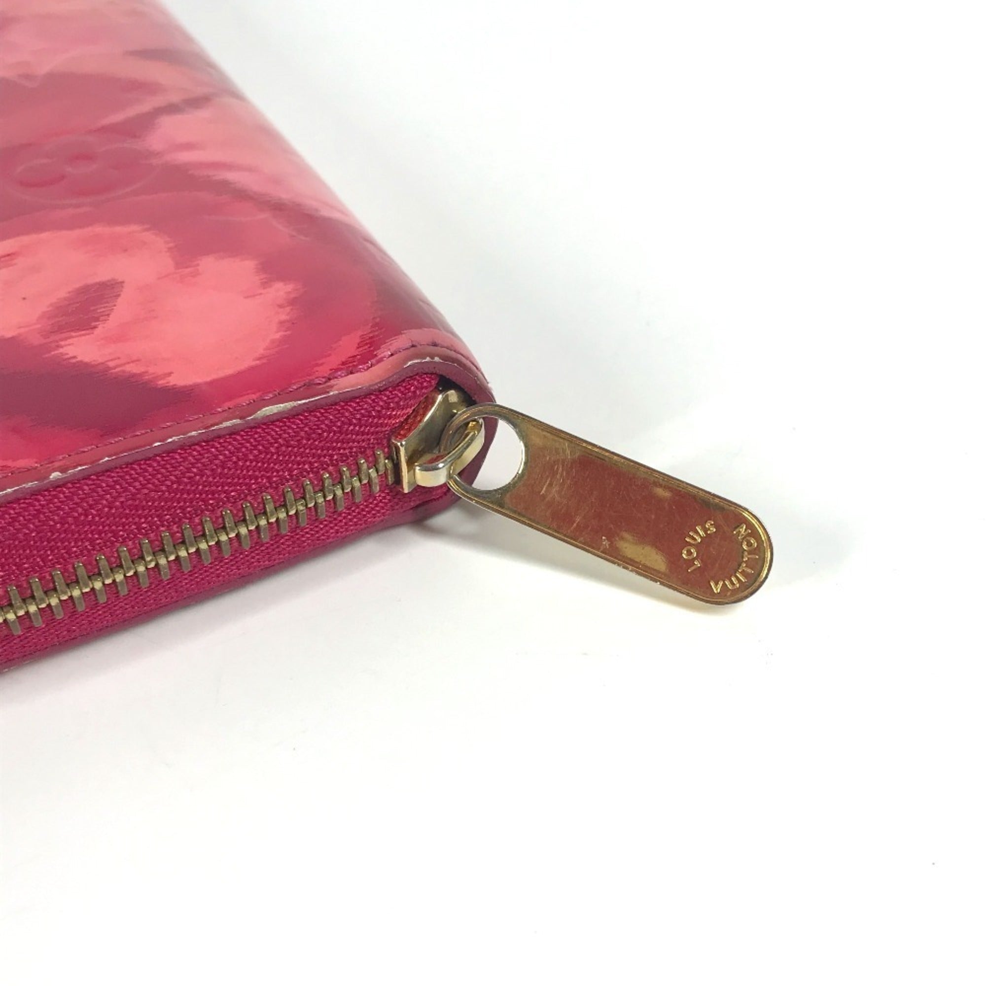 Louis Vuitton Indian Rose Pink Patent Leather Long Wallet (Tri-Fold) (Pre-Owned)