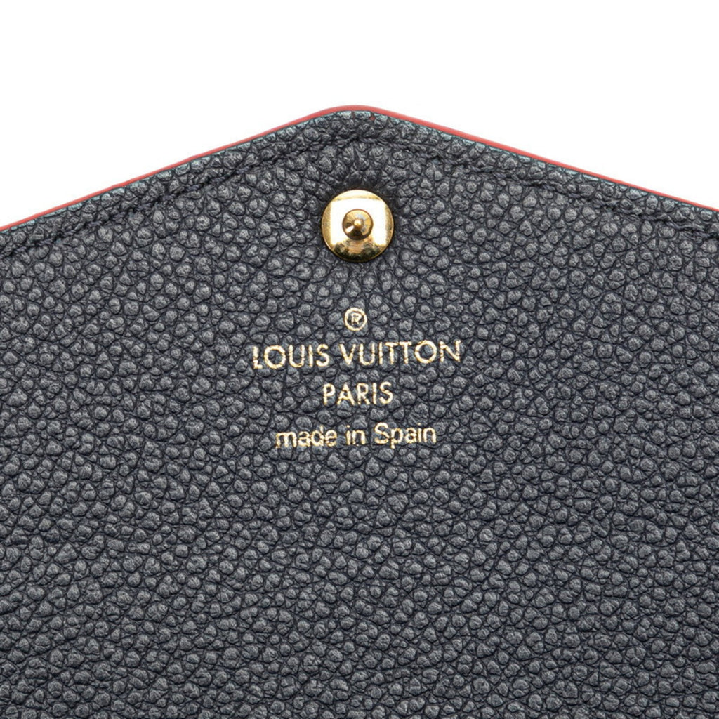 Louis Vuitton Monogram Empreinte Marine Rouge Navy Leather Long Wallet (Bi-Fold) (Pre-Owned)