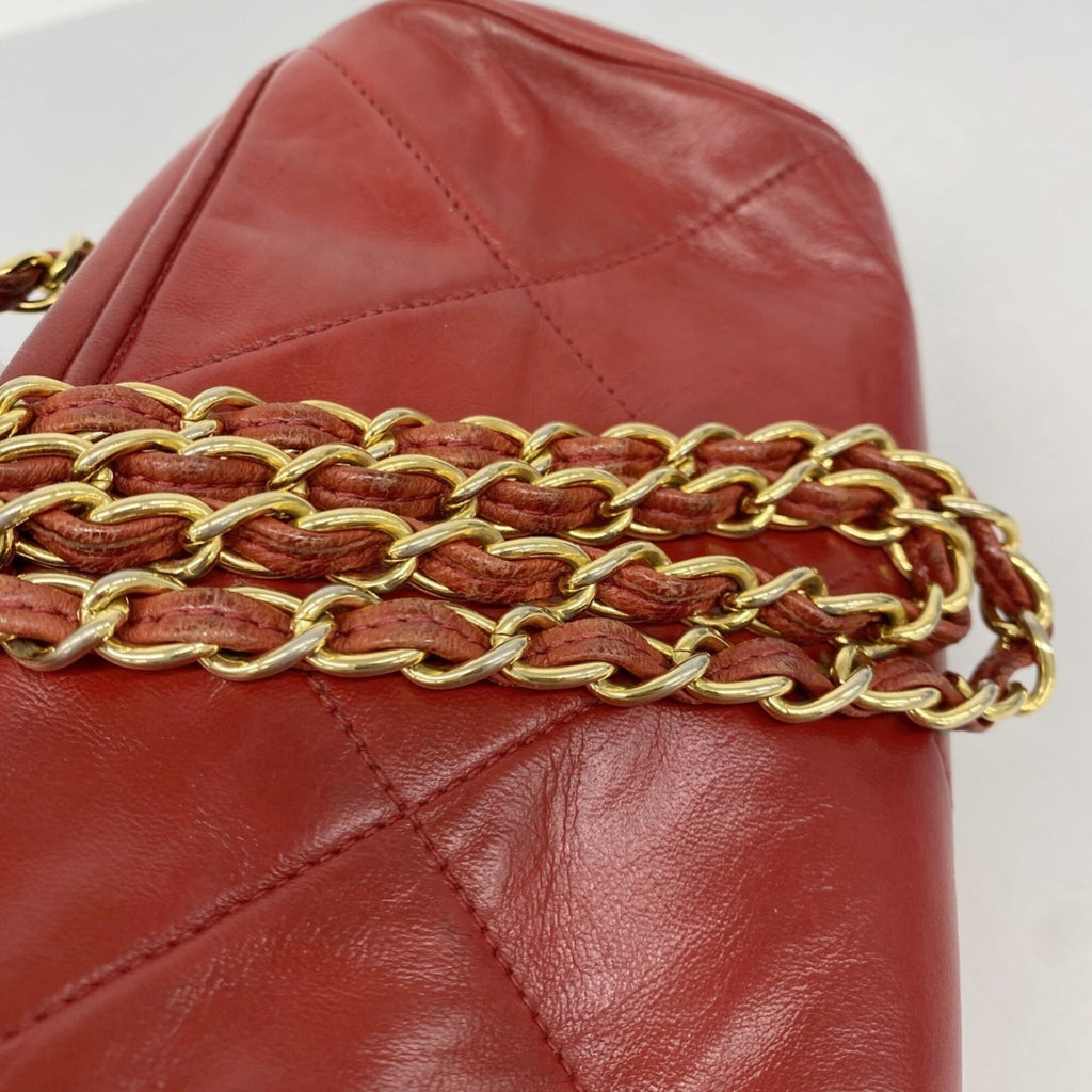 Vintage Diamond CC Barrel Bag Quilted Leather Mini