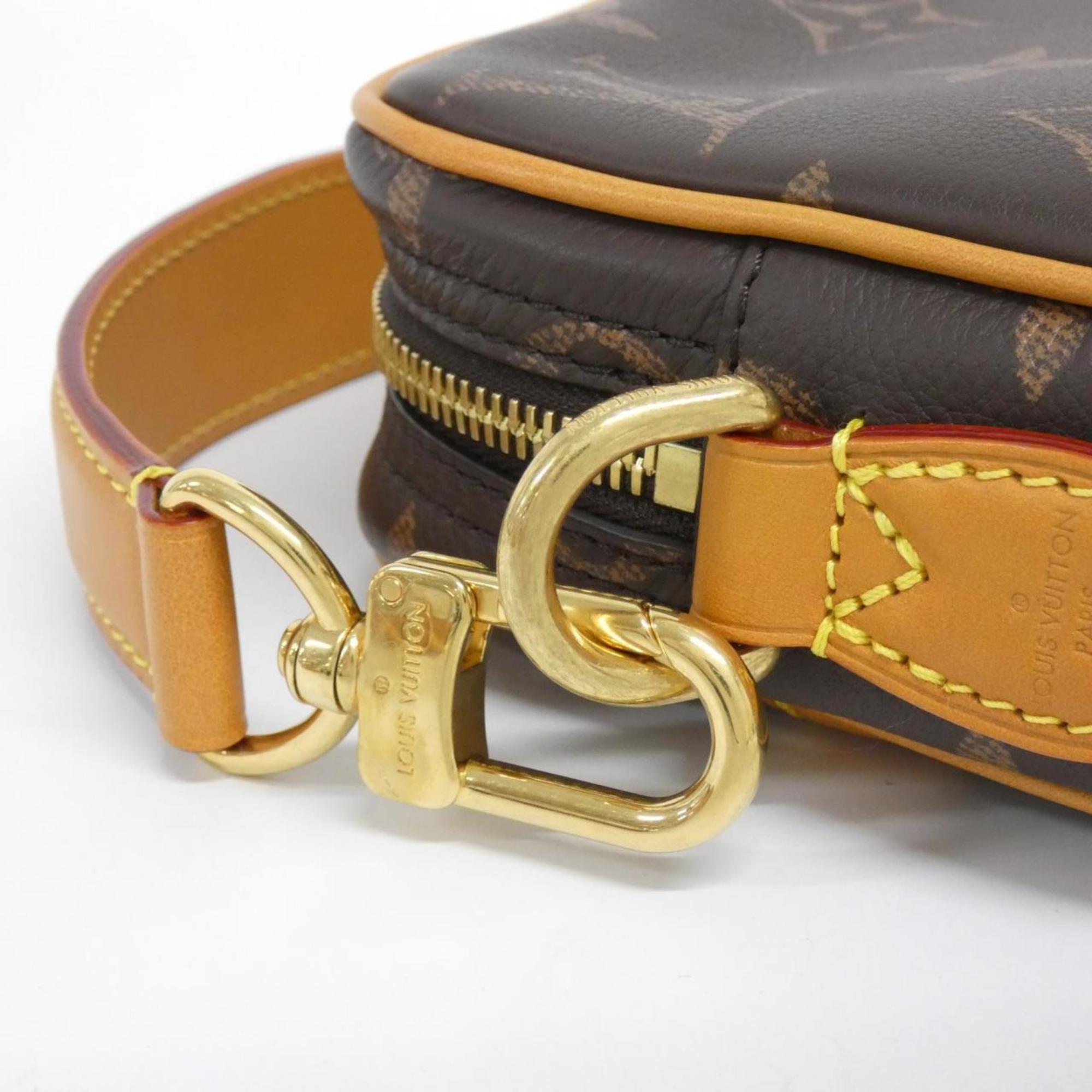 Louis Vuitton Monogram Marron Leather Shoulder Bag (Pre-Owned)