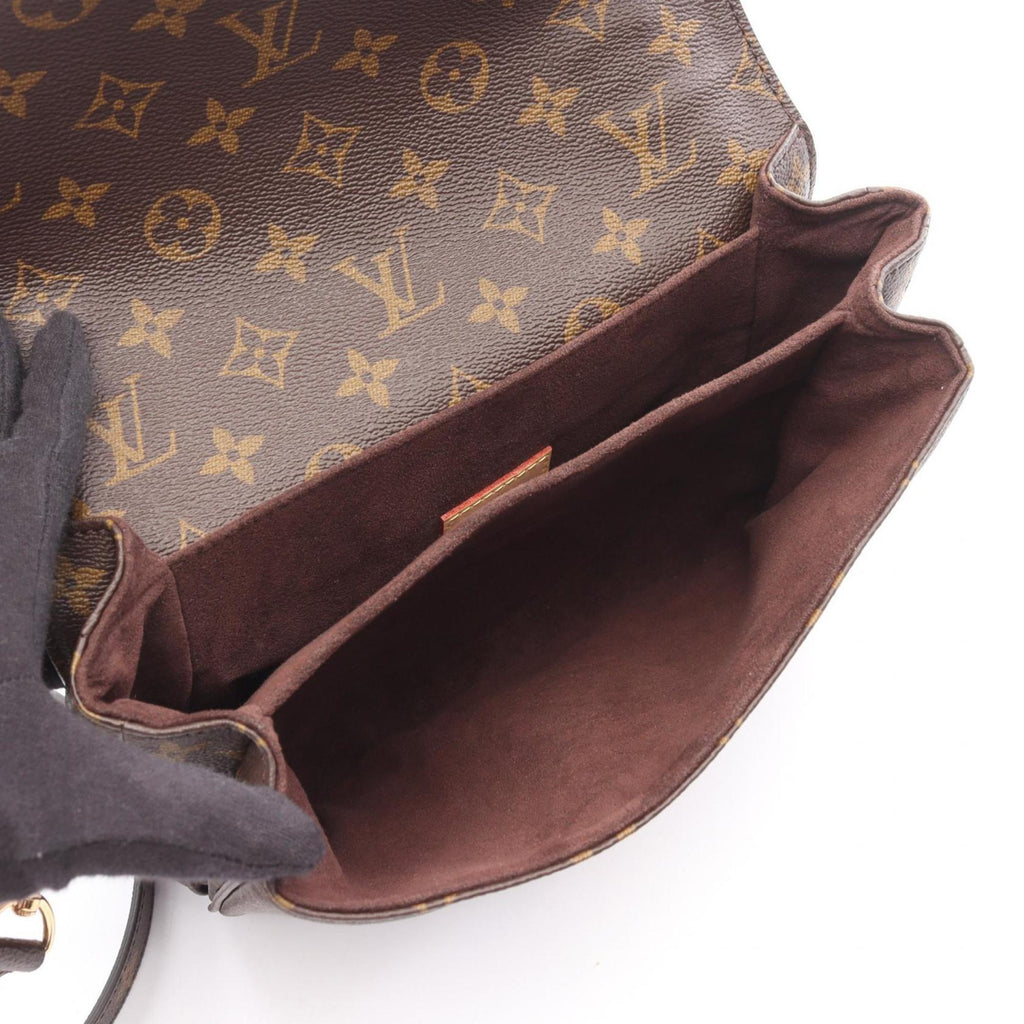 Louis Vuitton Brown Coated Canvas Leather Handbag Pochette (Pre-Owned)