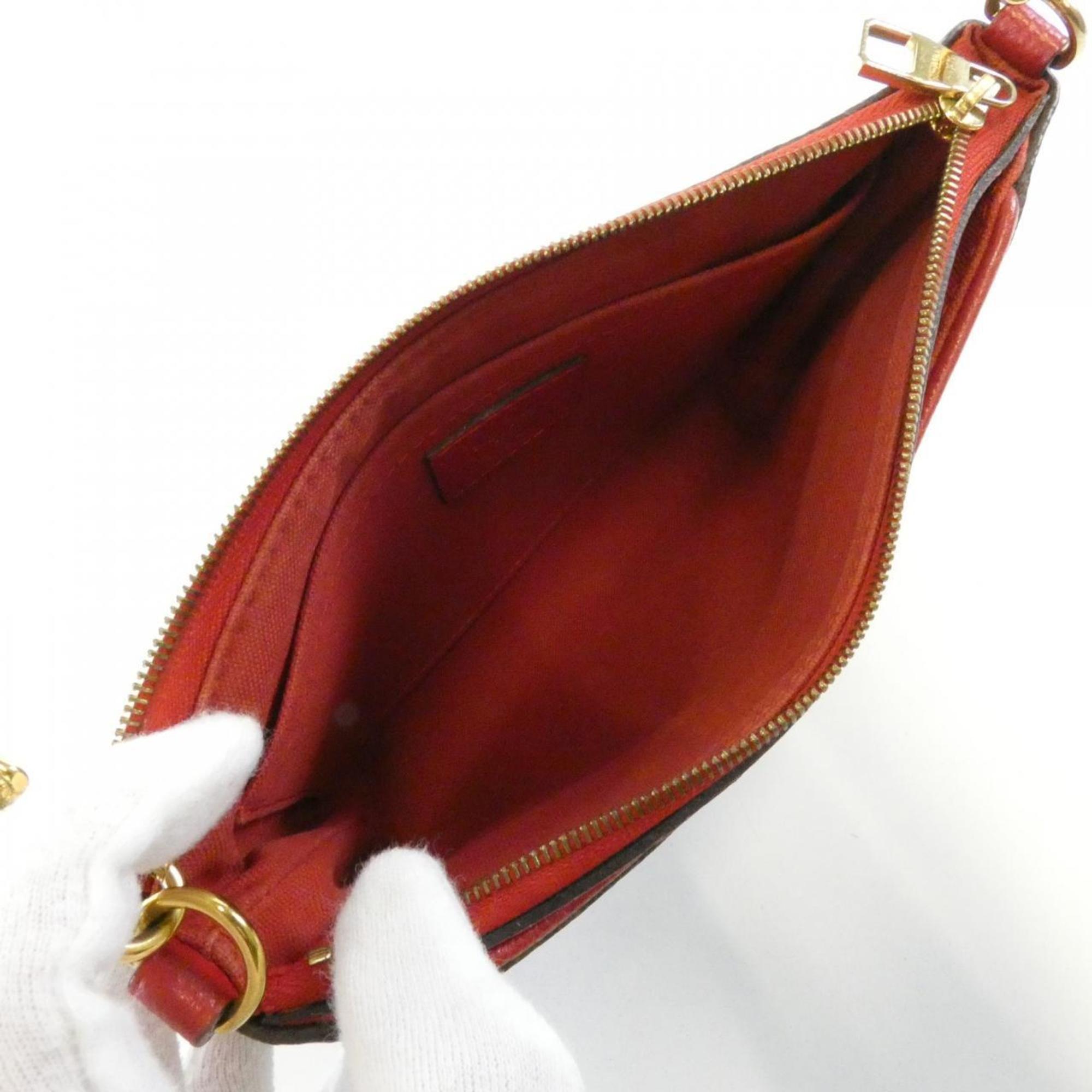 Louis Vuitton Brown Dark Brown Coated Canvas Shoulder Bag (Pre-Owned)