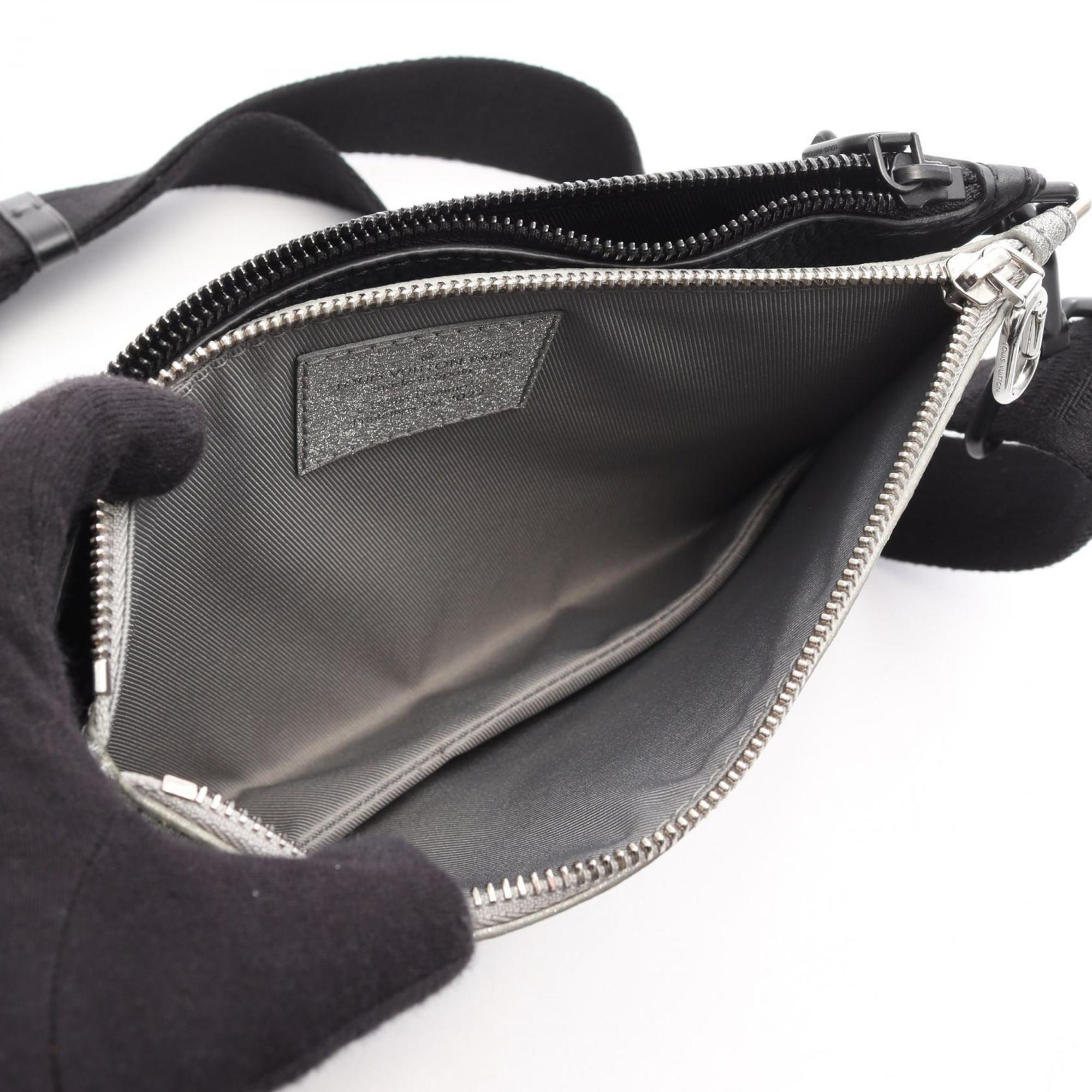 Louis Vuitton Black Silver Leather Shoulder Bag (Pre-Owned)