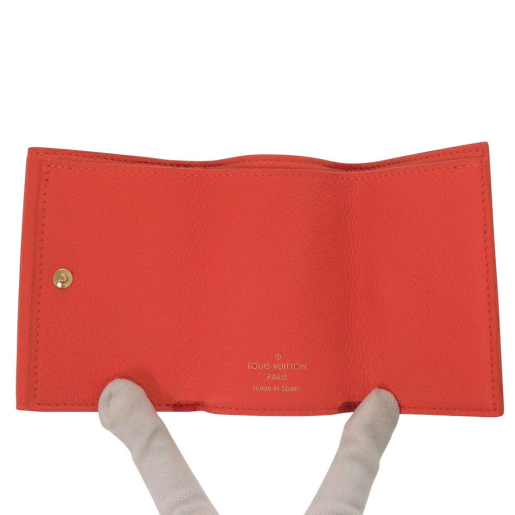 Louis Vuitton Red Color Leather Wallet (Tri-Fold) (Pre-Owned)