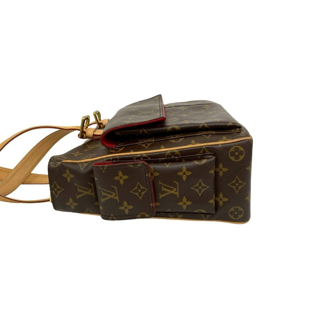 Louis Vuitton Brown Leather Pvc Handbag Tote Bag (Pre-Owned)