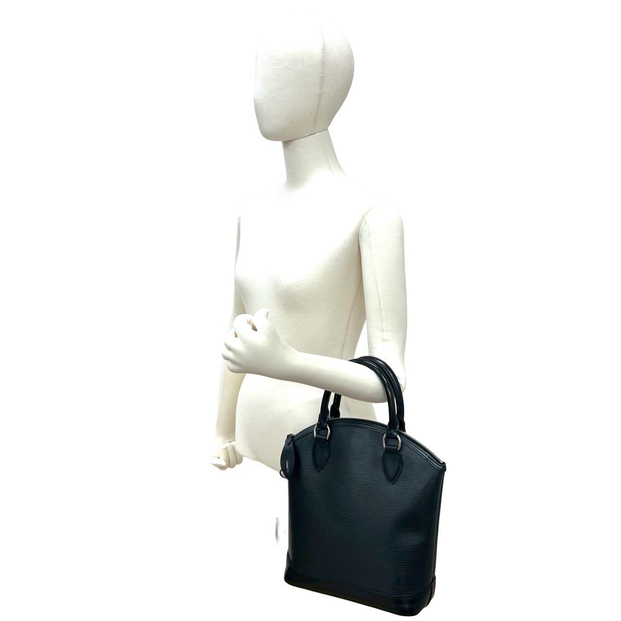 Louis Vuitton Black Leather Boston Bag Handbag Tote Bag (Pre-Owned)
