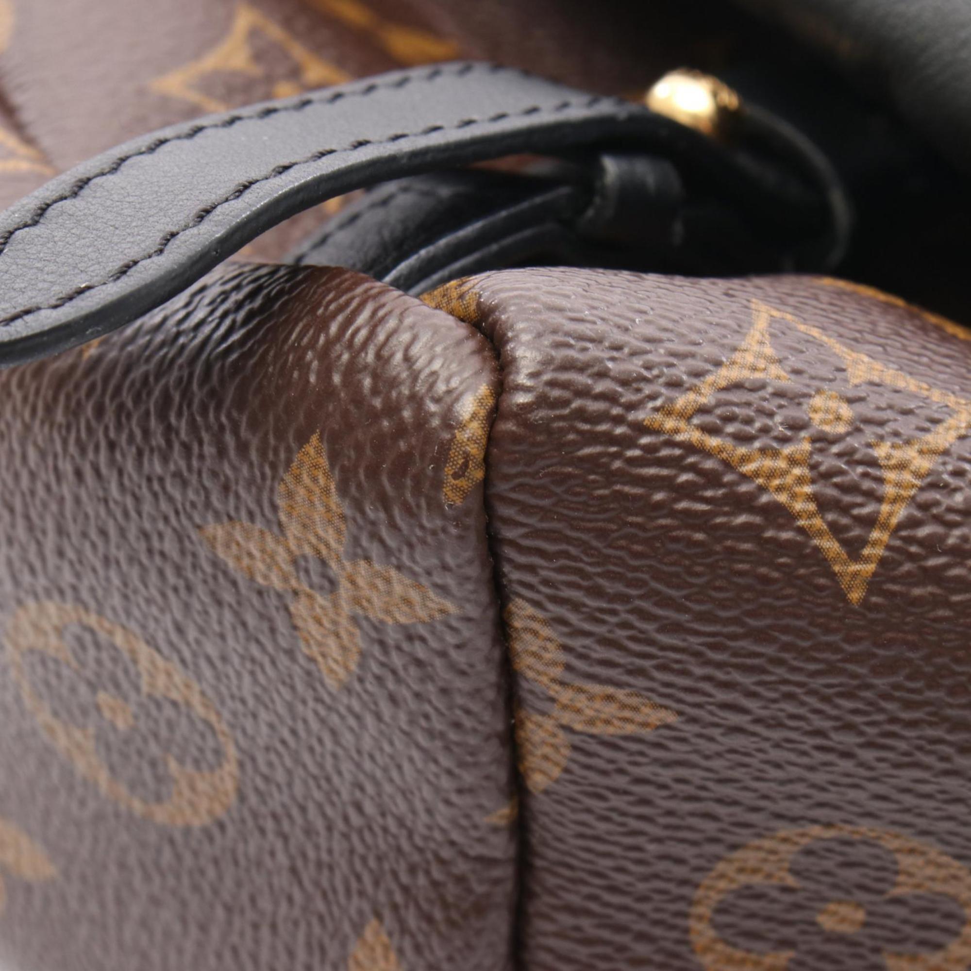Louis Vuitton Black Brown Pvc Coated Canvas Leather Backpack (Pre-Owned)