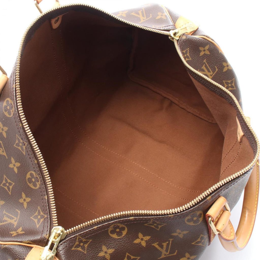 Louis Vuitton Brown Coated Canvas Leather Boston Bag (Pre-Owned)