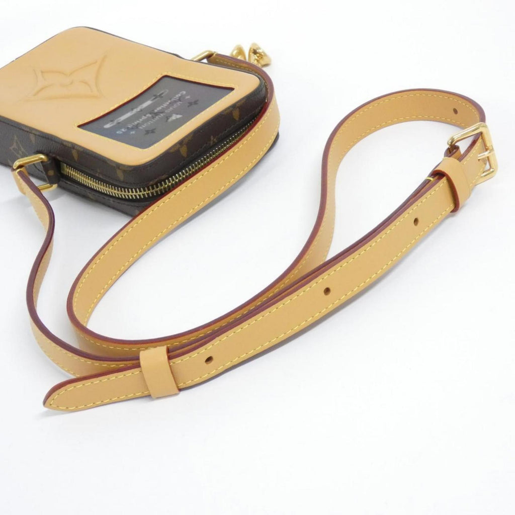 Louis Vuitton Brown Coated Canvas Leather Shoulder Bag (Pre-Owned)