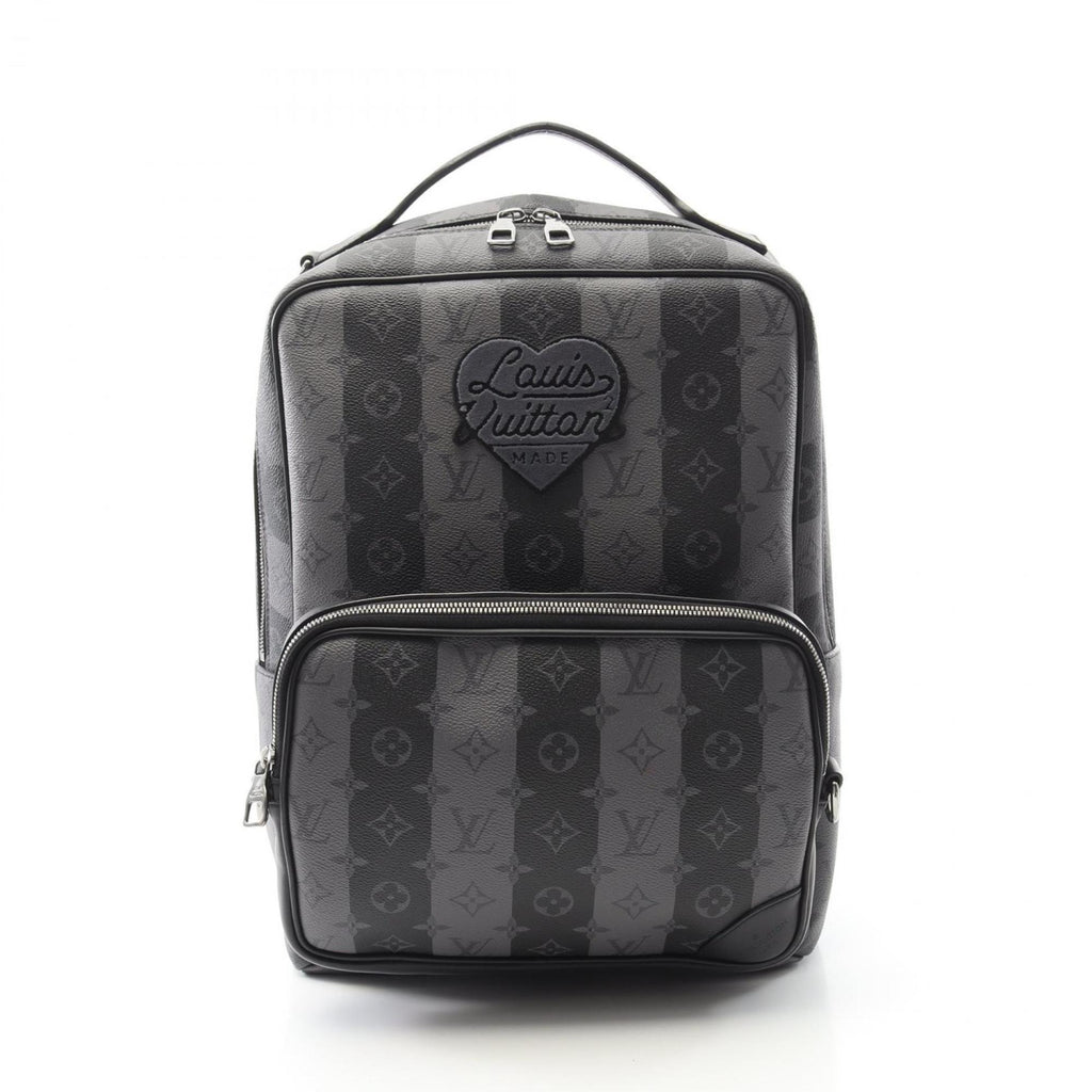 Louis Vuitton Black Gray Coated Canvas Backpack (Pre-Owned)