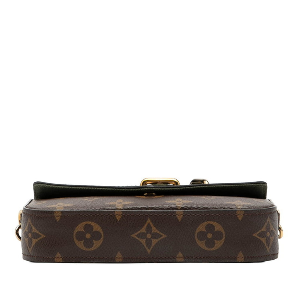 Louis Vuitton Brown Green Khaki Pvc Leather Pochette Shoulder Bag (Pre-Owned)