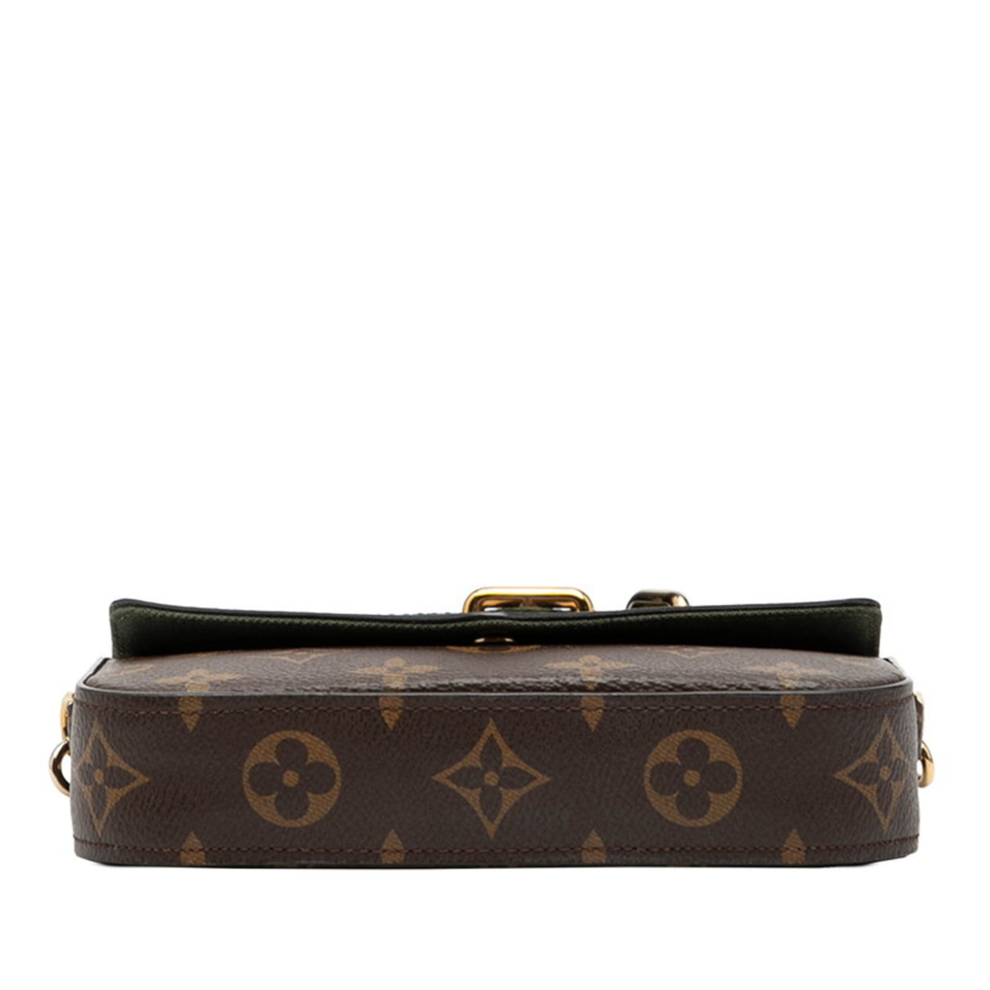 Louis Vuitton Brown Green Khaki Pvc Leather Pochette Shoulder Bag (Pre-Owned)