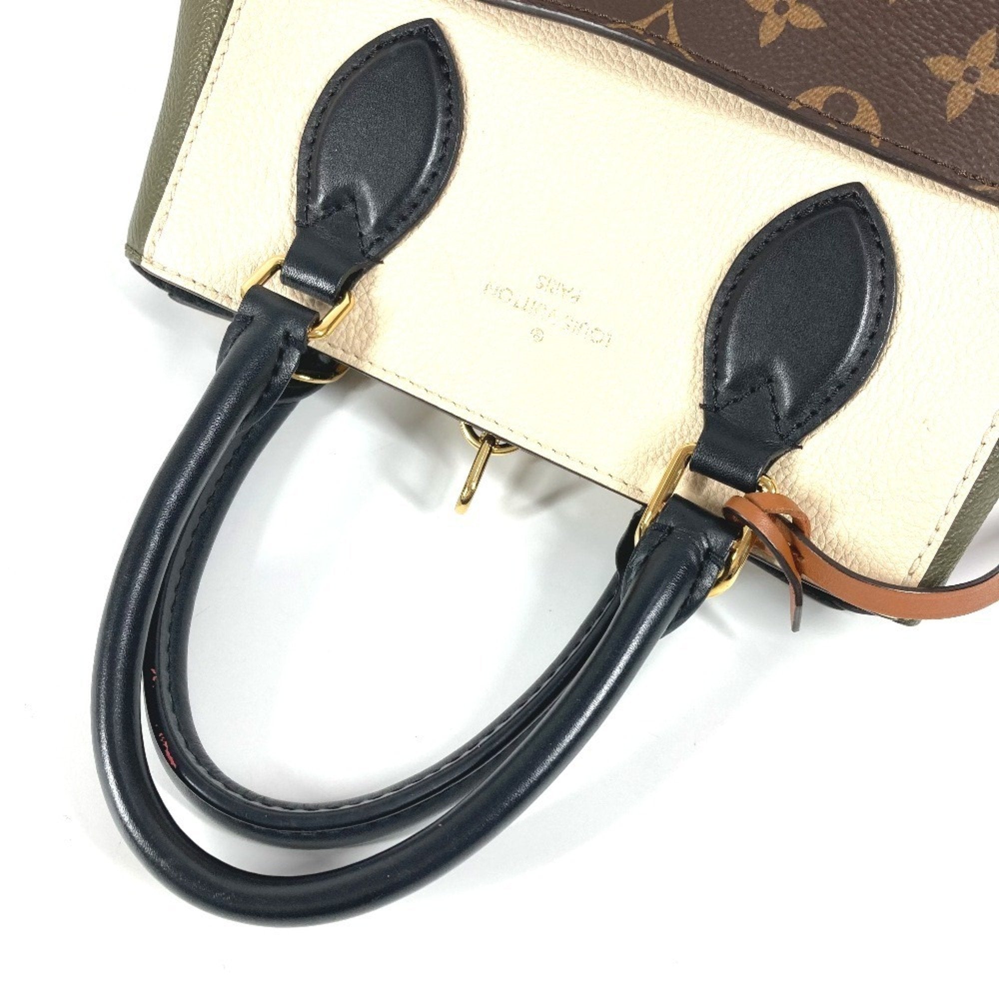 Louis Vuitton Brown Khaki Monogram White Monogram Handbag Tote Bag (Pre-Owned)