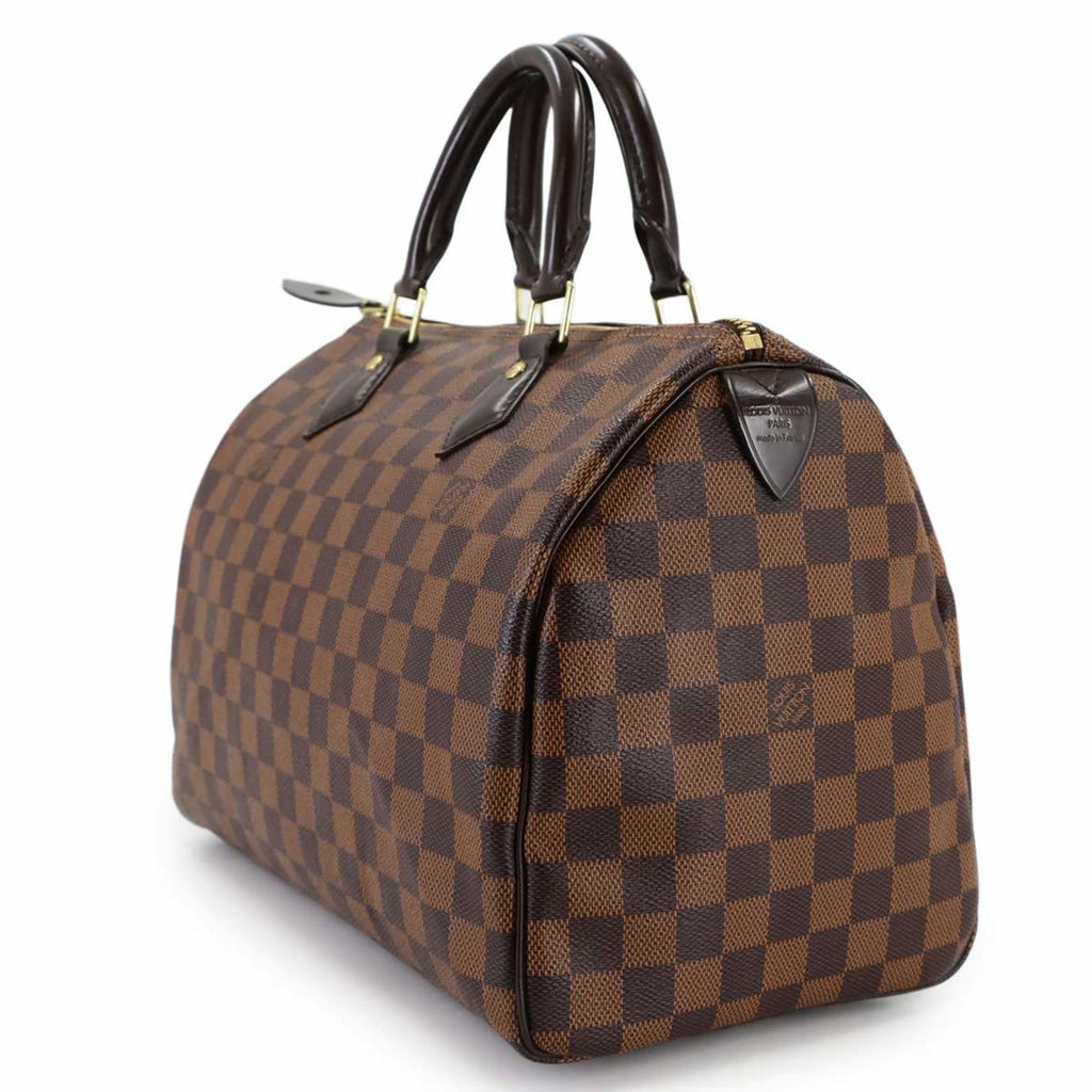 Louis Vuitton Brown Damier Canvas Ebene Damier Canvas Boston Bag Handbag (Pre-Owned)