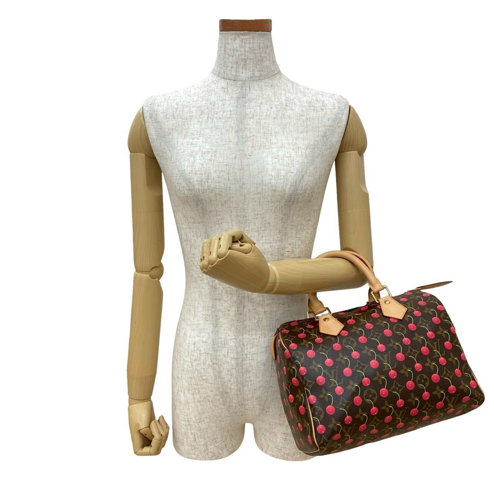 Louis Vuitton Brown Red Color Leather Pvc Boston Bag Handbag (Pre-Owned)