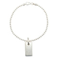Ball Chain Plate Bracelet Sterling Silver