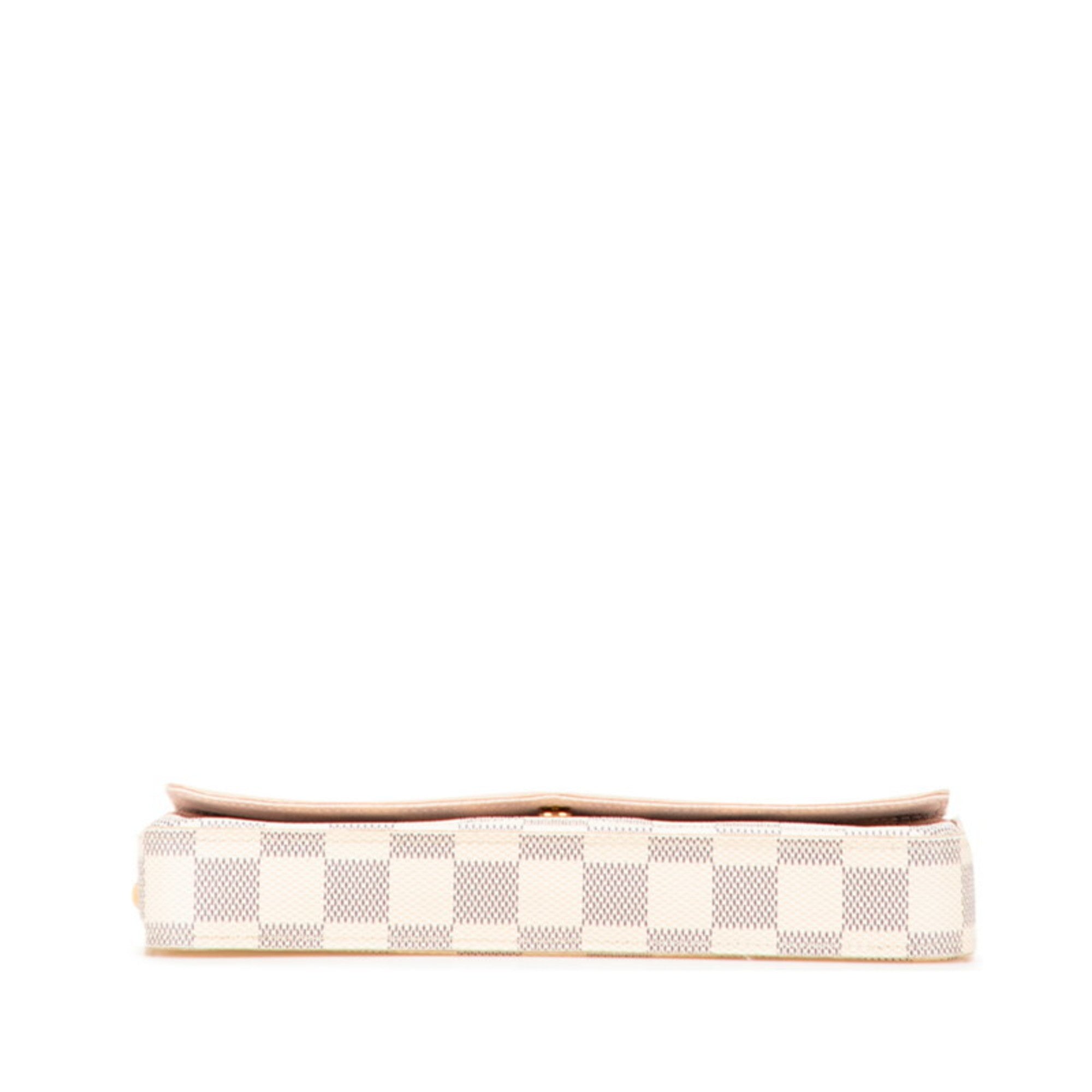 Louis Vuitton Damier Azur Ivory Pvc Leather Pochette Shoulder Bag (Pre-Owned)