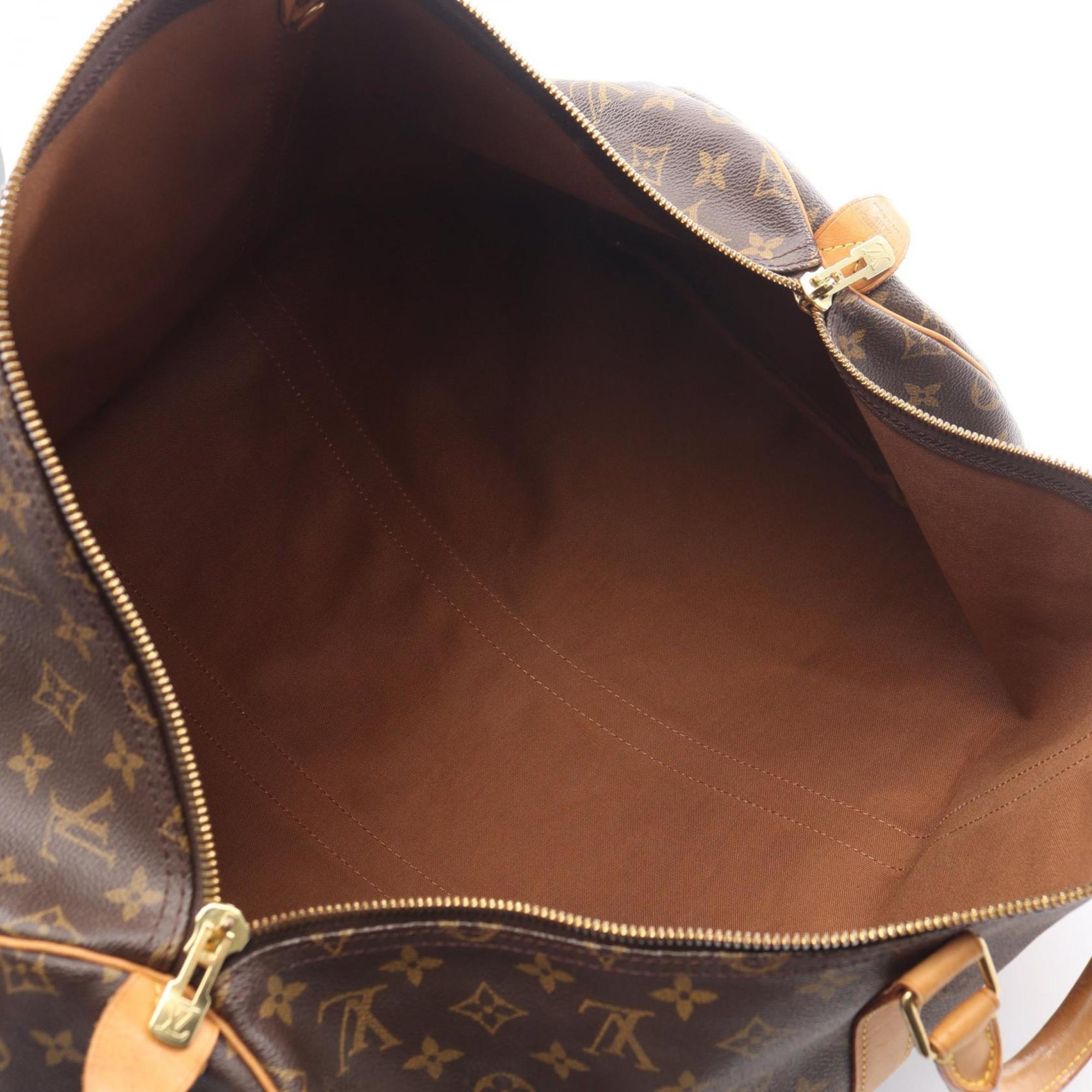 Louis Vuitton Brown Monogram Coated Canvas Leather Boston Bag (Pre-Owned)