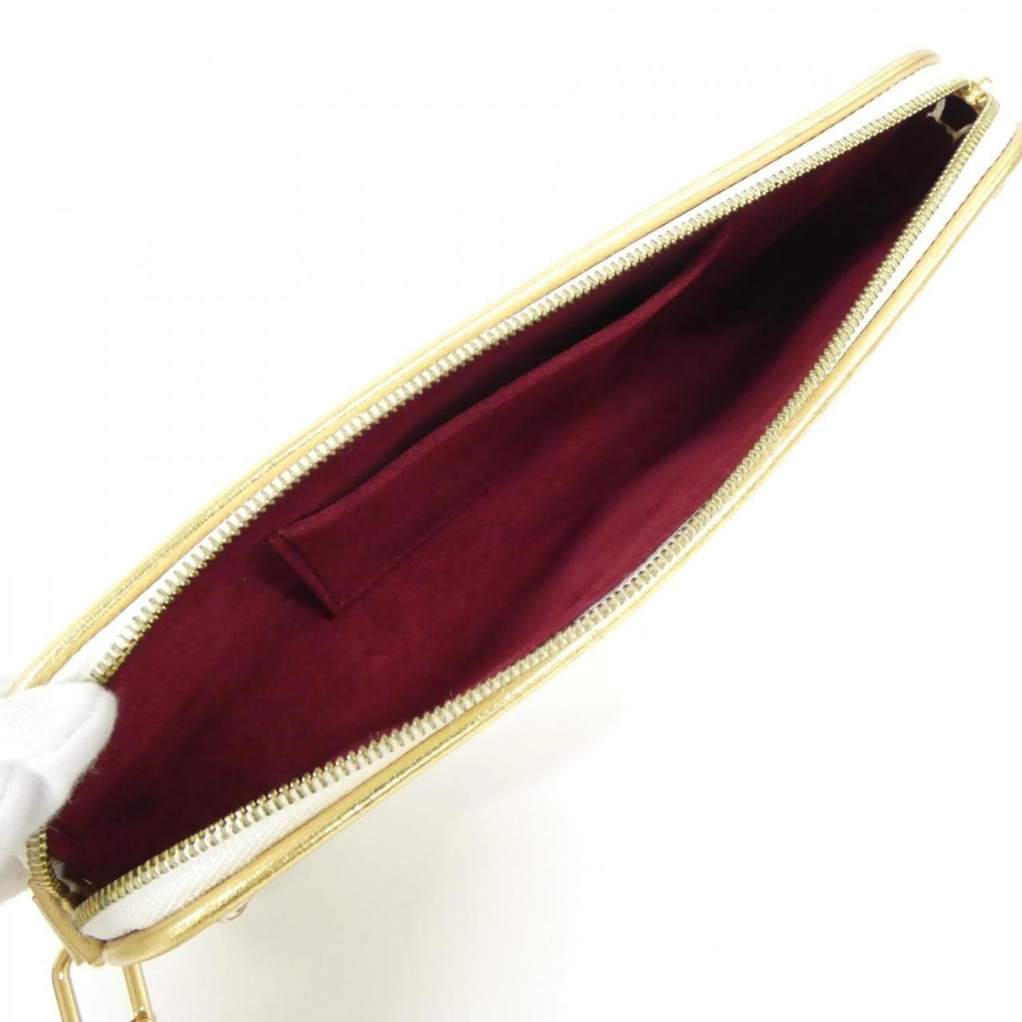 Louis Vuitton Multi-Color White Coated Canvas Pouch (Pre-Owned)