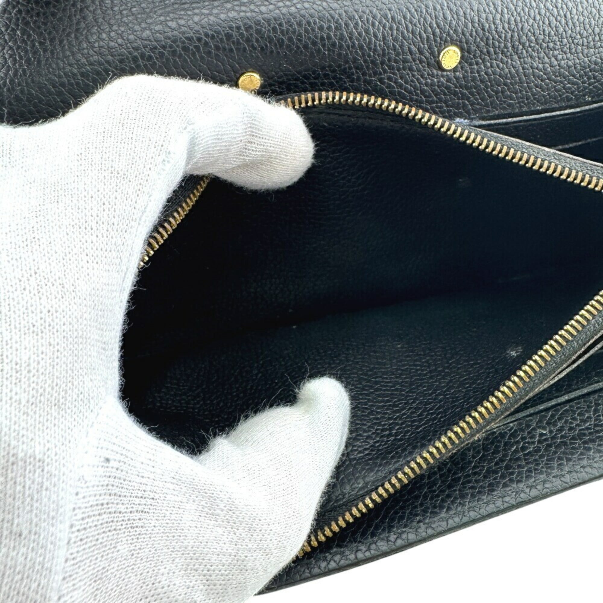Louis Vuitton Black Brown Monogram Monogram Leather Long Wallet (Bi-Fold) (Pre-Owned)