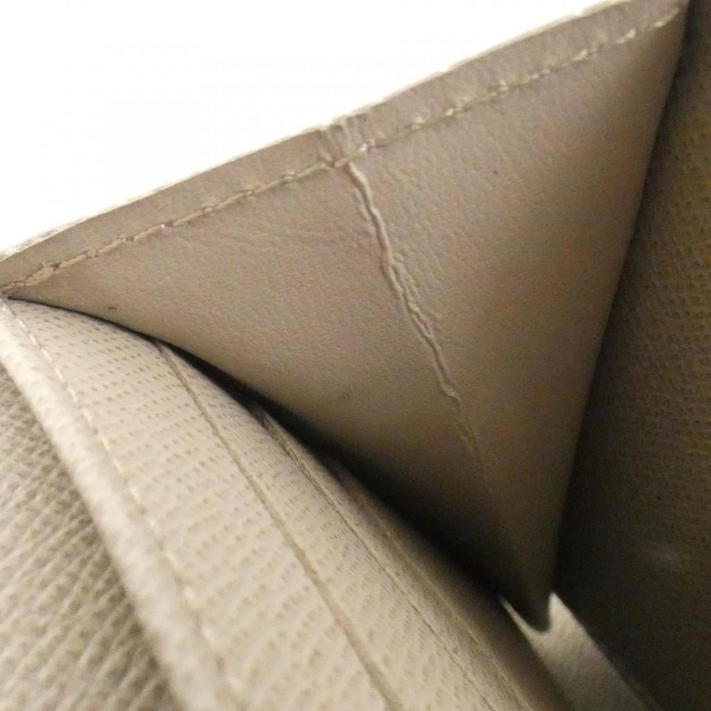 Louis Vuitton Beige Leather Long Wallet (Bi-Fold) (Pre-Owned)