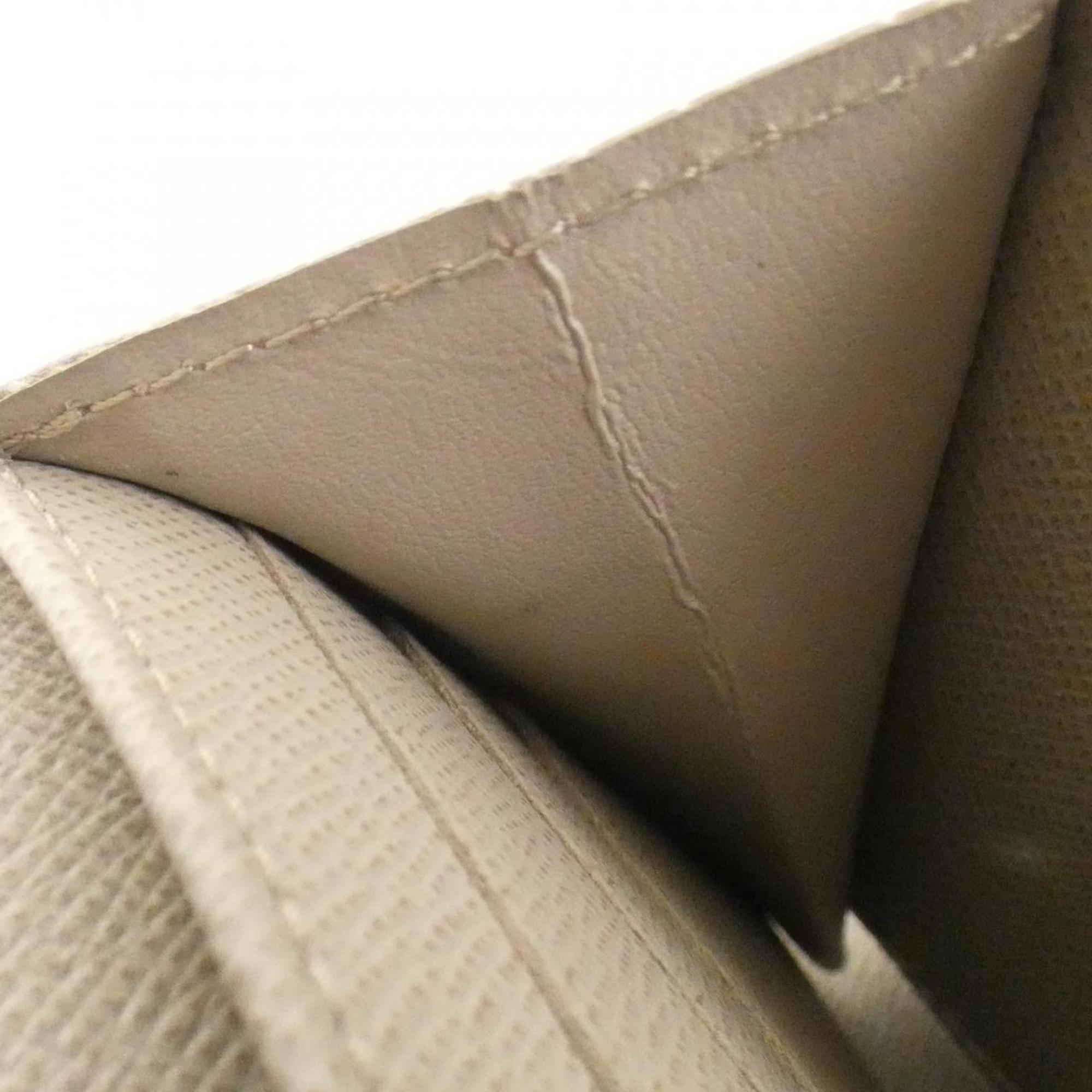 Louis Vuitton Beige Leather Long Wallet (Bi-Fold) (Pre-Owned)
