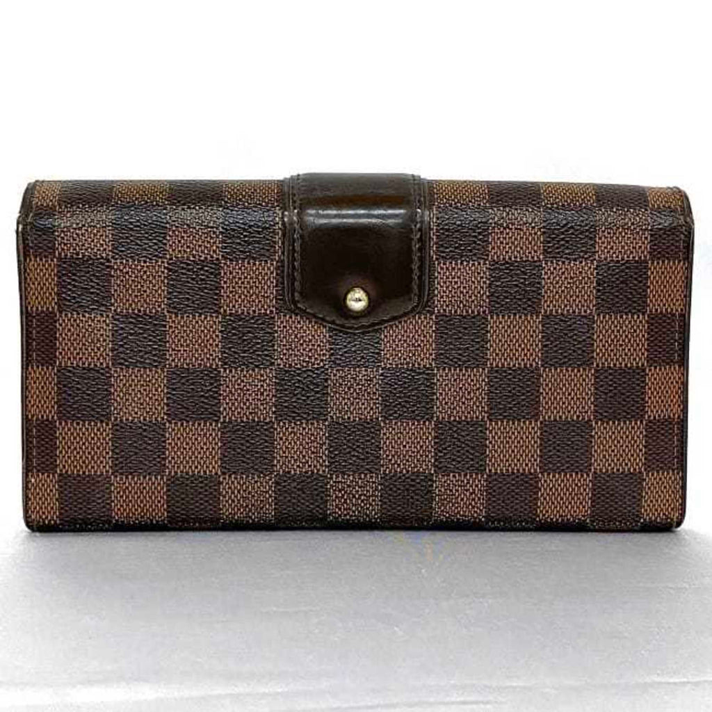 Louis Vuitton Damier Brown Damier Canvas Ebene Damier Canvas Long Wallet (Bi-Fold) (Pre-Owned)