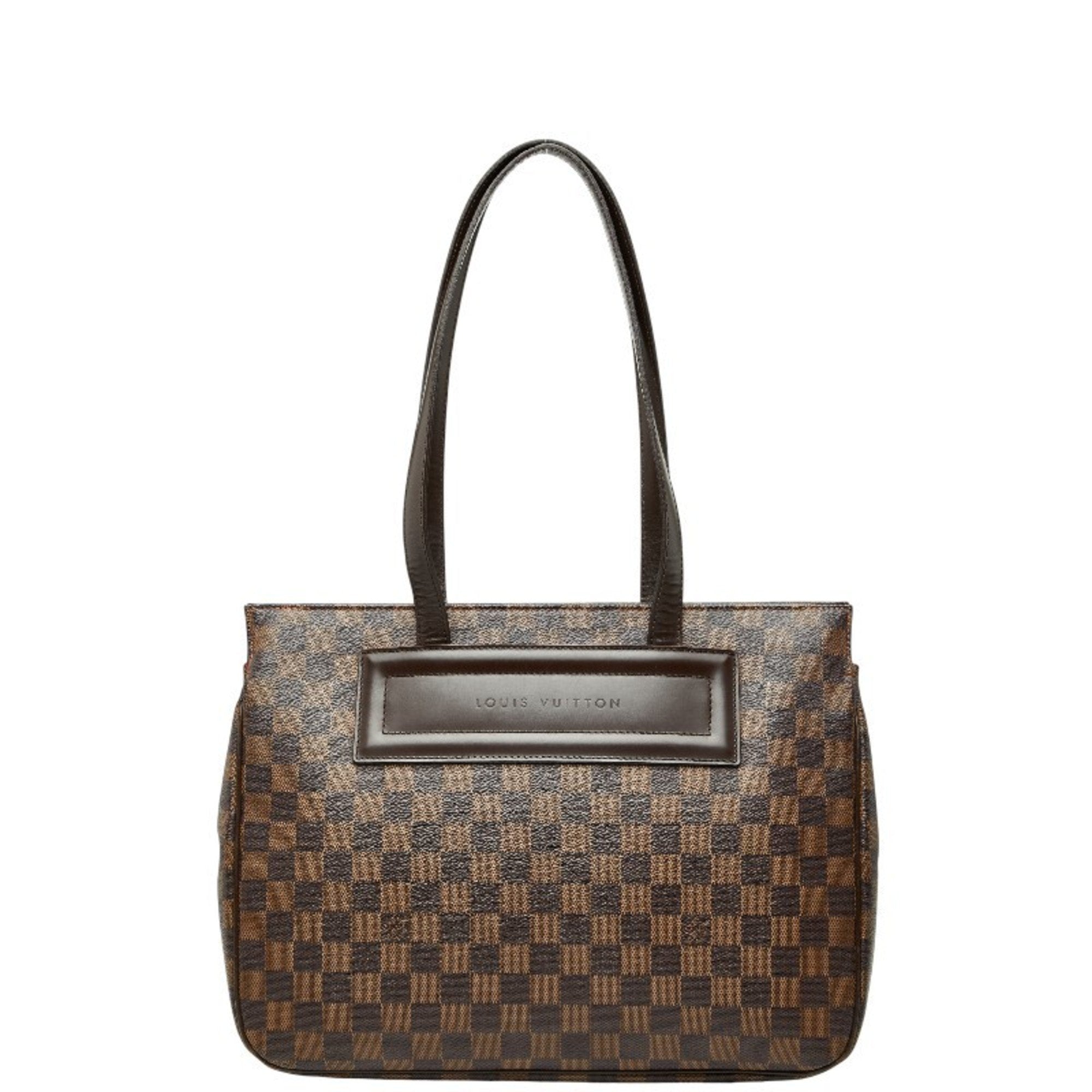 Louis Vuitton Brown Pvc Leather Handbag Tote Bag (Pre-Owned)