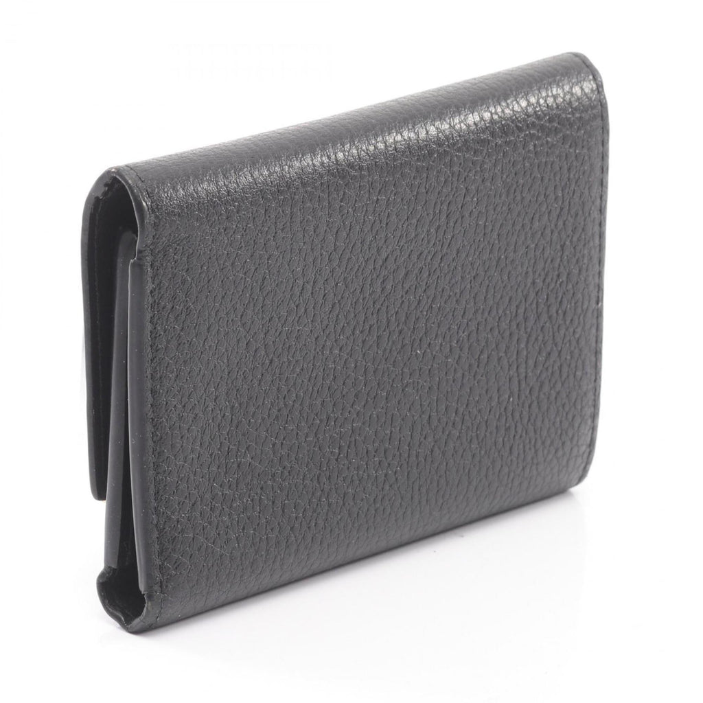 Louis Vuitton Black Leather Wallet (Tri-Fold) (Pre-Owned)