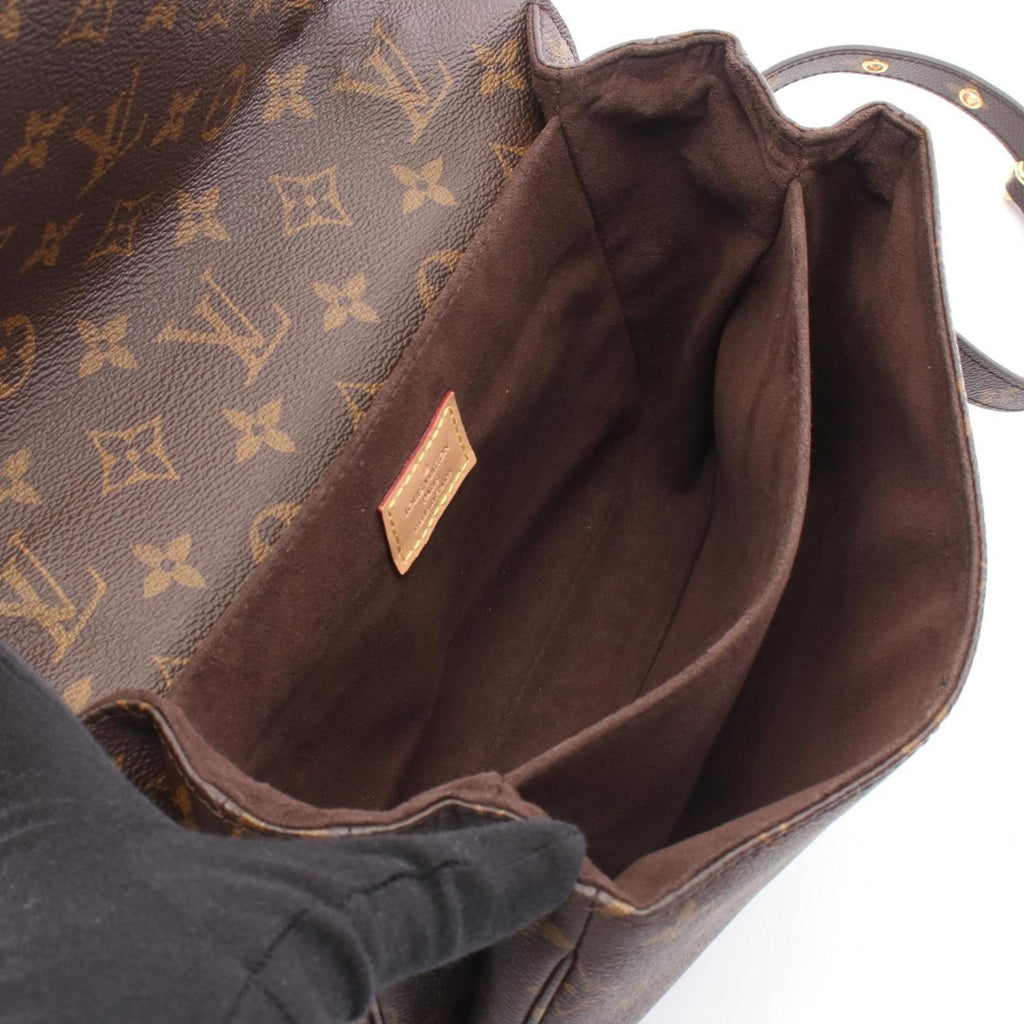 Louis Vuitton Brown Monogram Coated Canvas Leather Handbag Pochette (Pre-Owned)