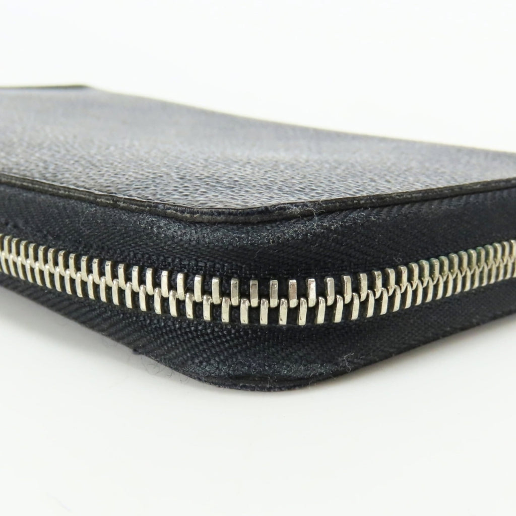 Louis Vuitton Black Gray Damier Graphite Leather Long Wallet (Bi-Fold) (Pre-Owned)