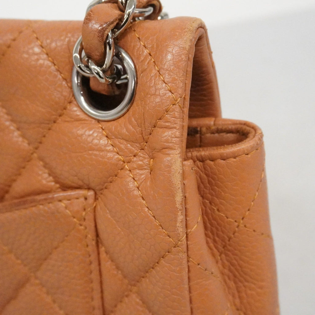 Square Classic Single Flap Bag Quilted Caviar Mini