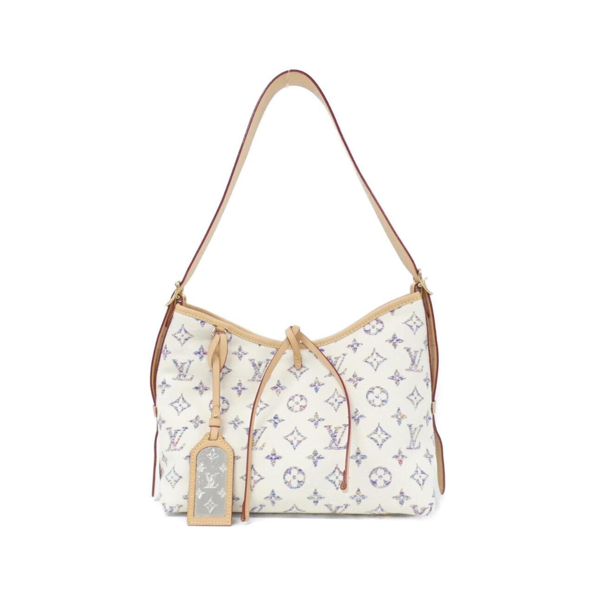 Louis Vuitton Multi-Color White Jacquard Canvas Shoulder Bag (Pre-Owned)