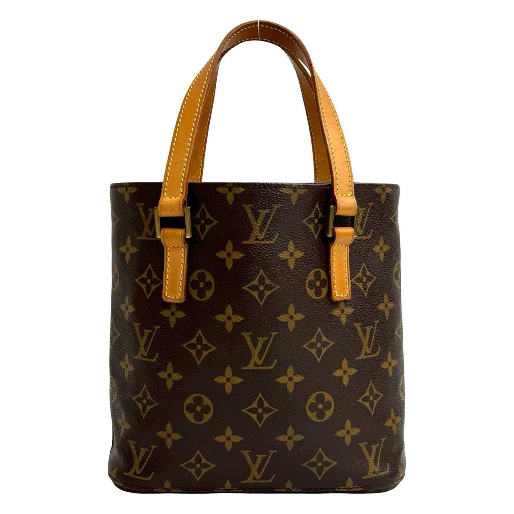 Louis Vuitton Brown Leather Pvc Handbag Tote Bag (Pre-Owned)