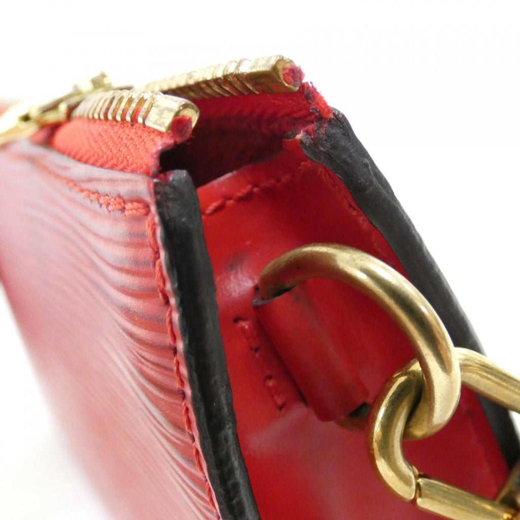 Louis Vuitton Red Color Leather Pochette Pouch (Pre-Owned)