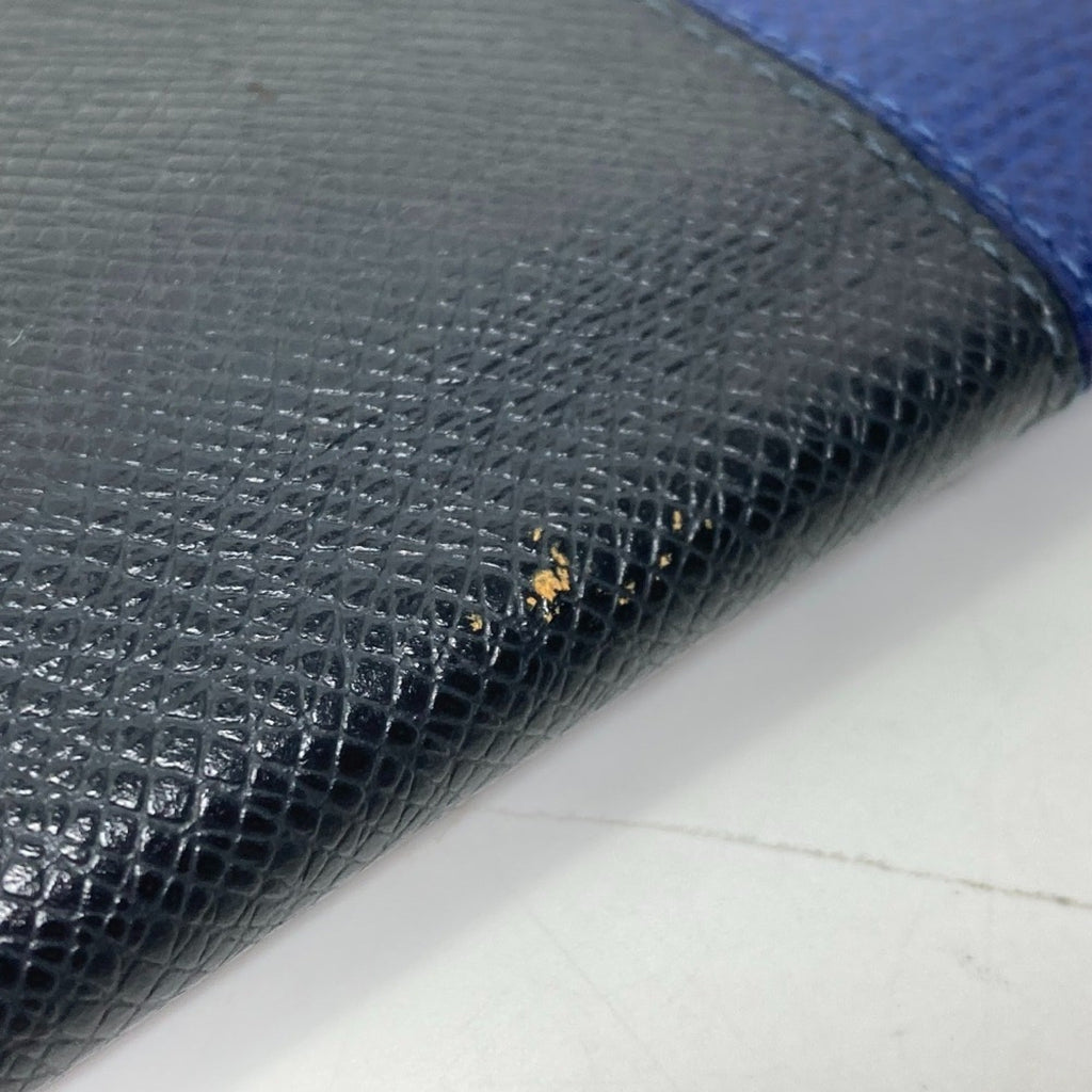 Louis Vuitton Taiga Blue Navy Taiga Leather Long Wallet (Bi-Fold) (Pre-Owned)
