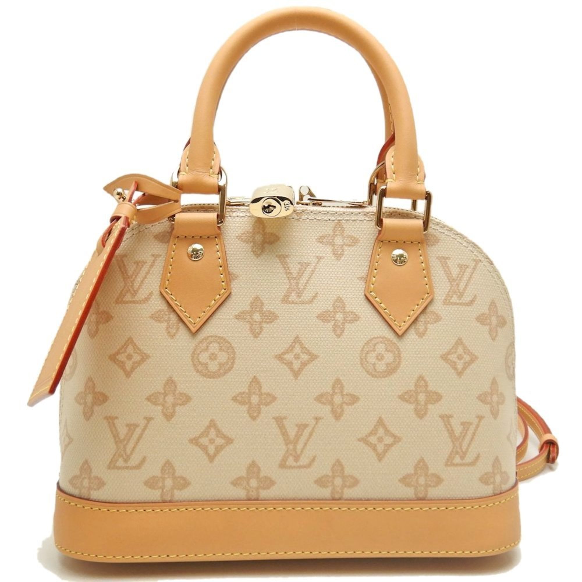 Louis Vuitton Gold Canvas Leather Handbag (Pre-Owned)