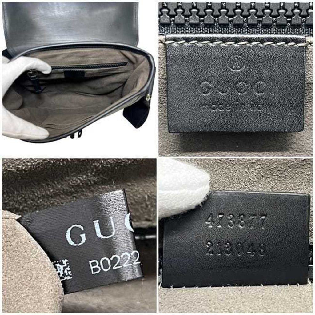 Buckle Flap Messenger Bag GG Coated Canvas with Leather Medium