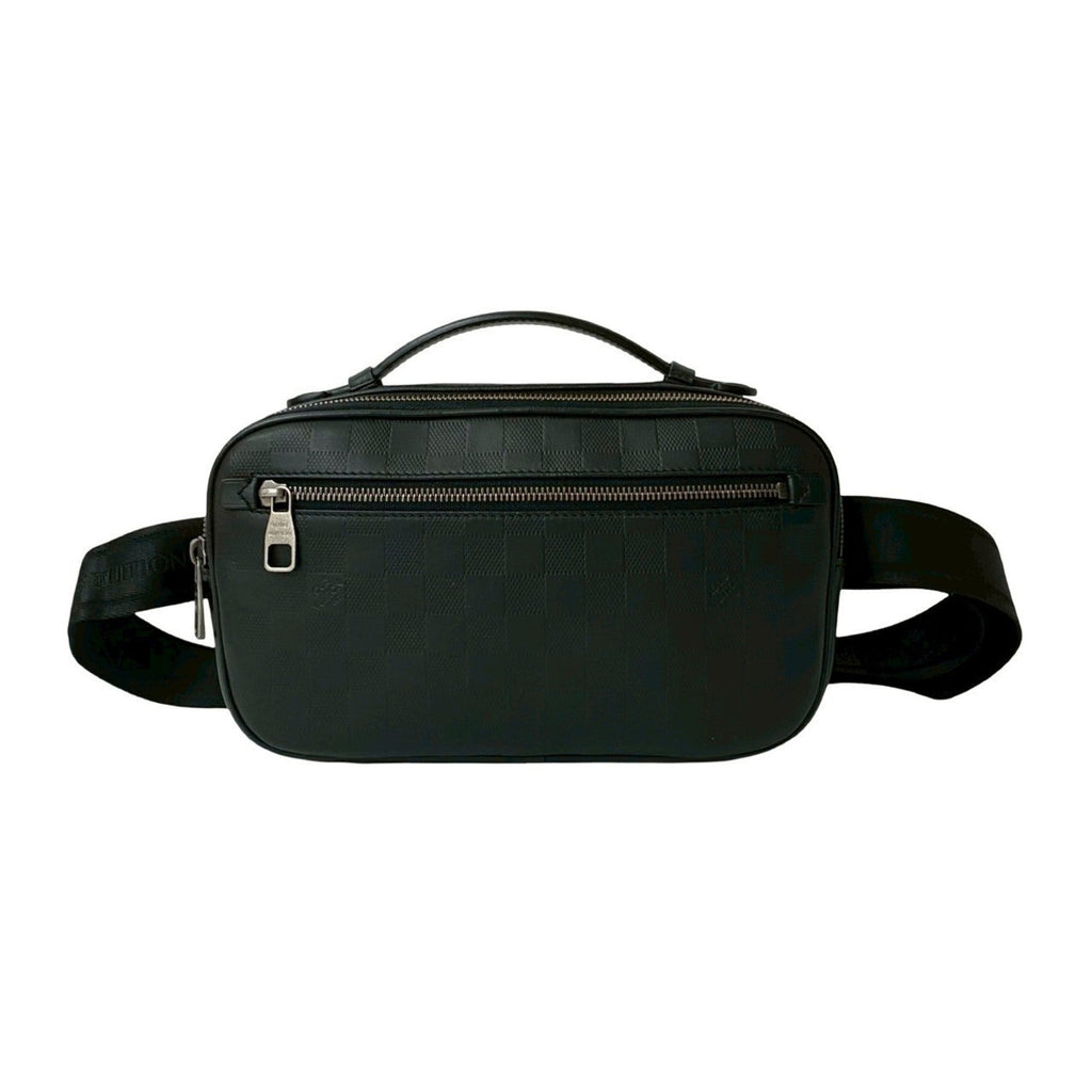 Louis Vuitton Black Leather Handbag Sling Bag (Pre-Owned)