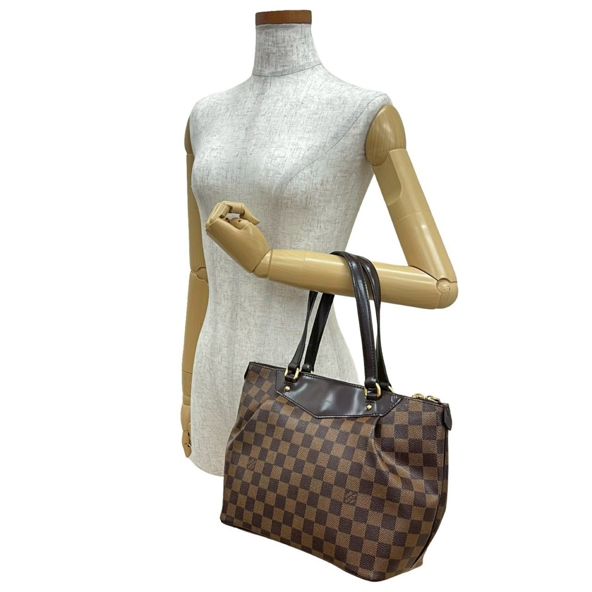 Louis Vuitton Brown Leather Pvc Handbag Tote Bag (Pre-Owned)