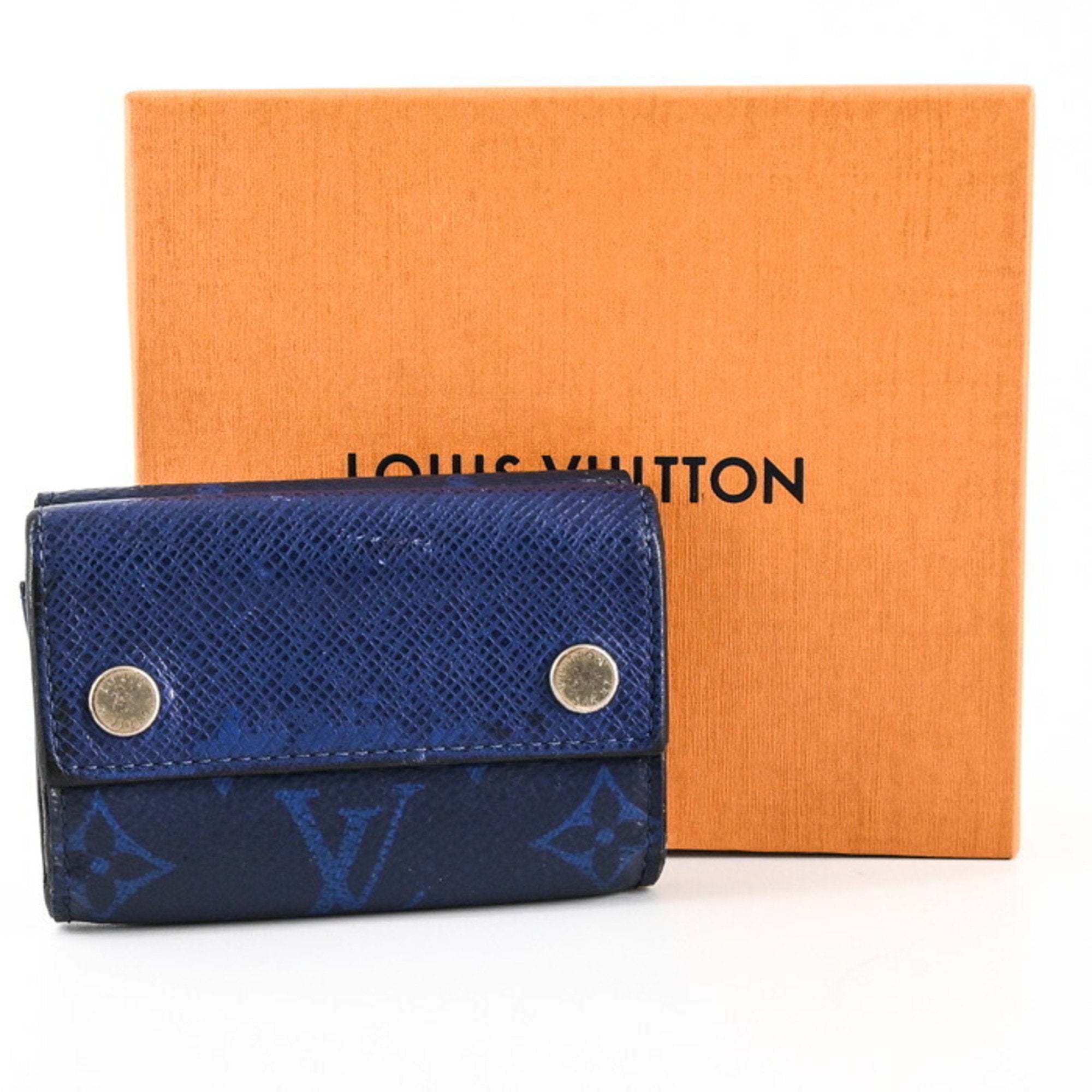 Louis Vuitton Blue Taigarama Wallet (Tri-Fold) (Pre-Owned)